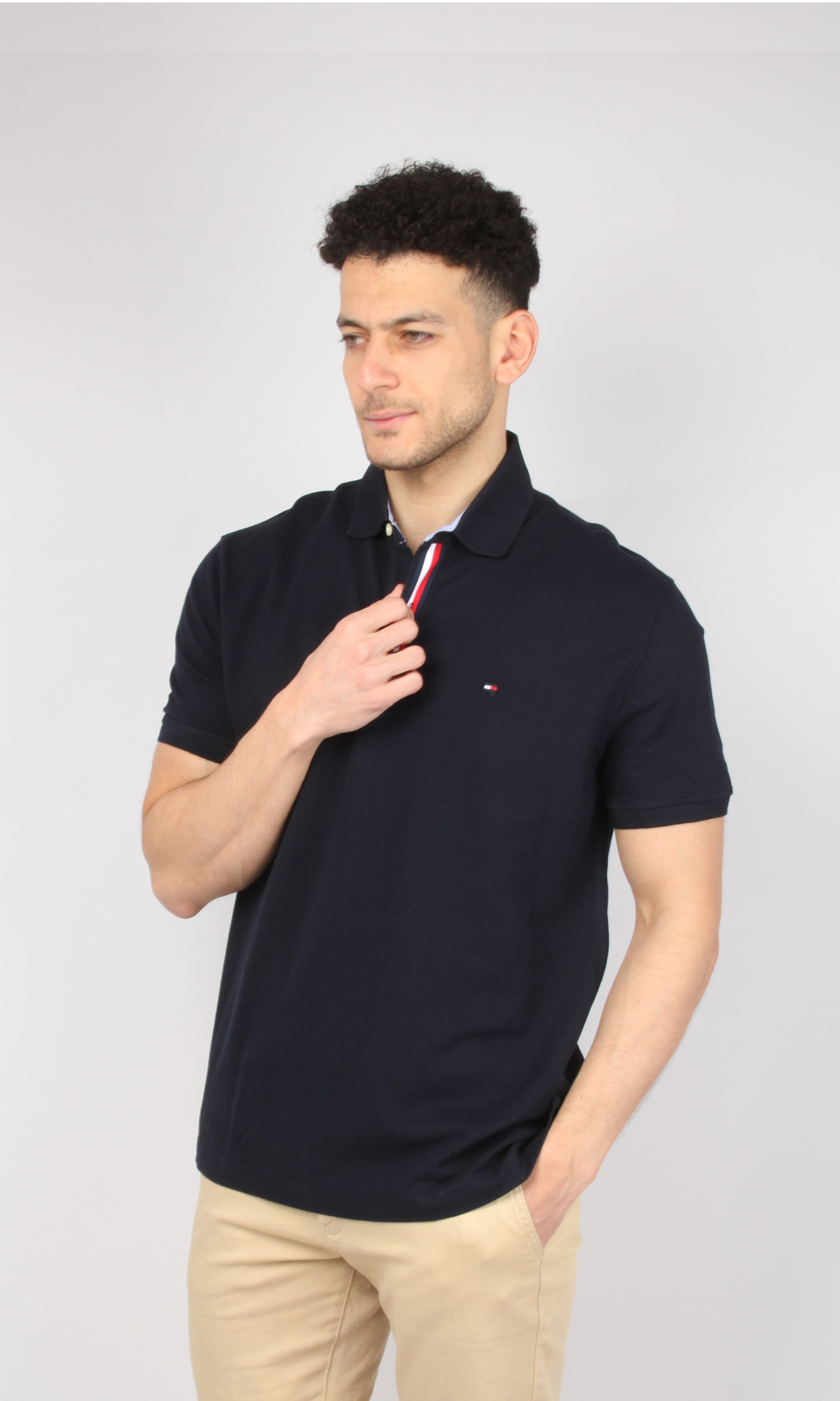Original Men Polo T-Shirt - Collar Flag (Dark Blue)