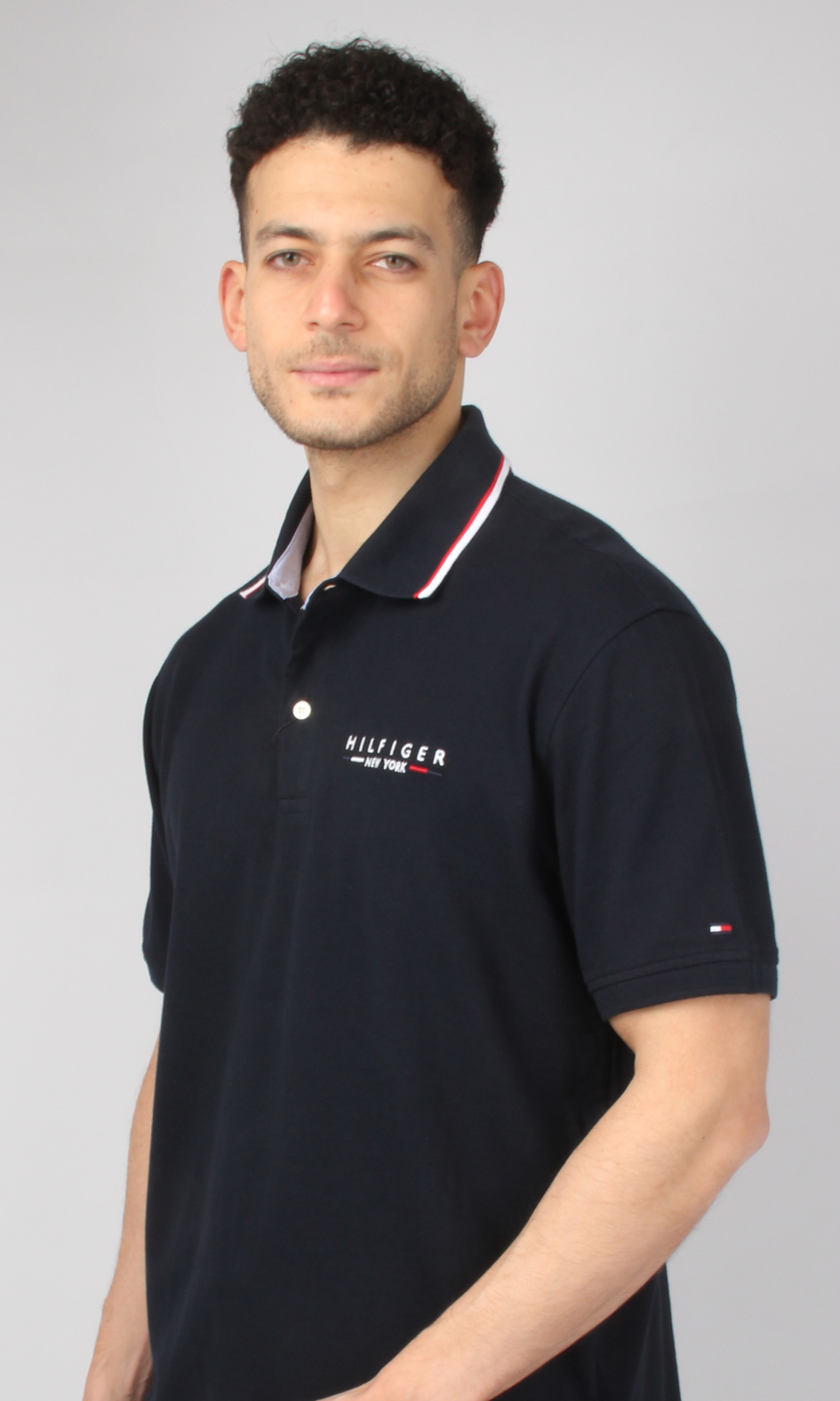 Original Men Solid T-Shirt Side Logo (Dark Blue)