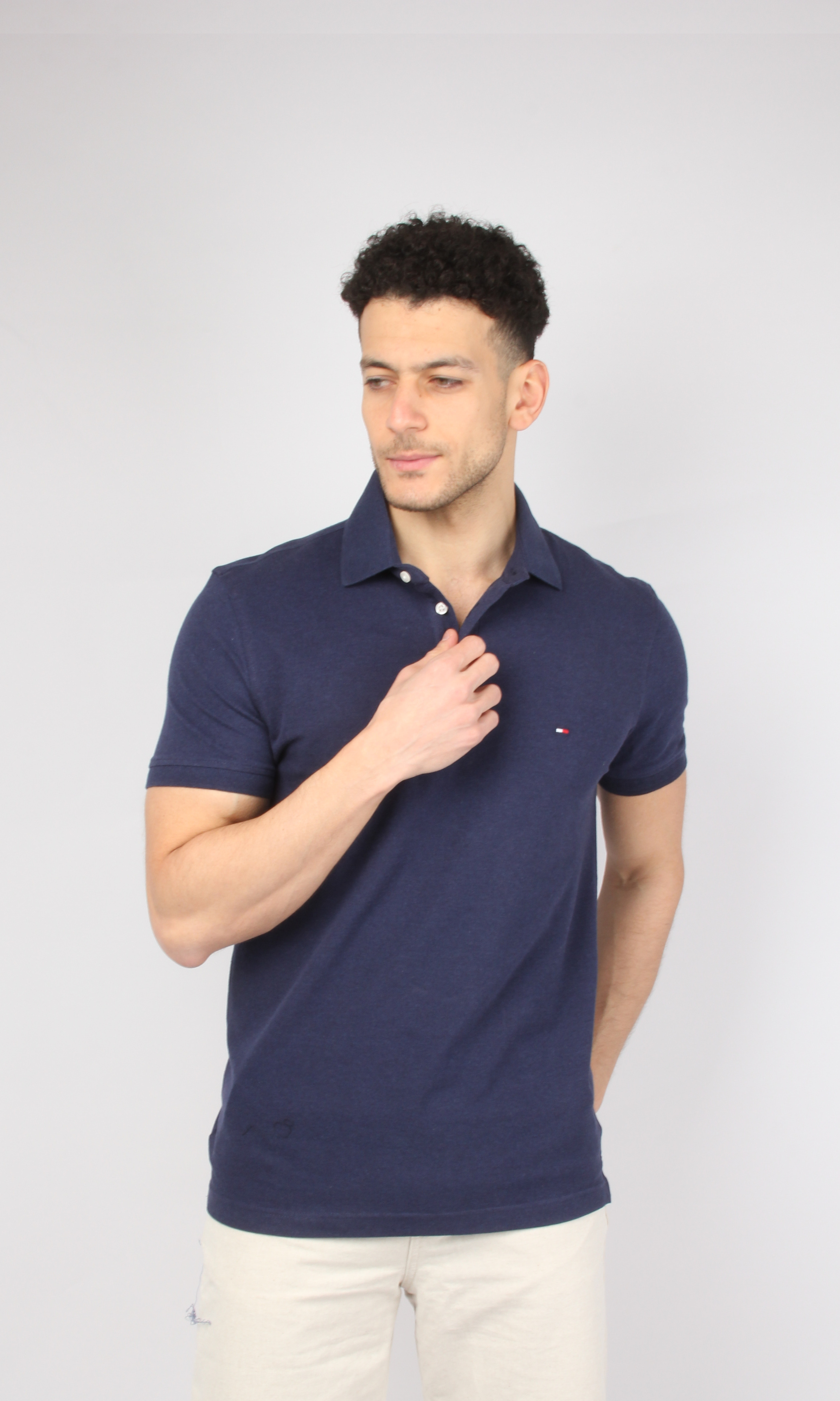 Original Men Solid Polo T-Shirt 3 buttons (Dark Blue)