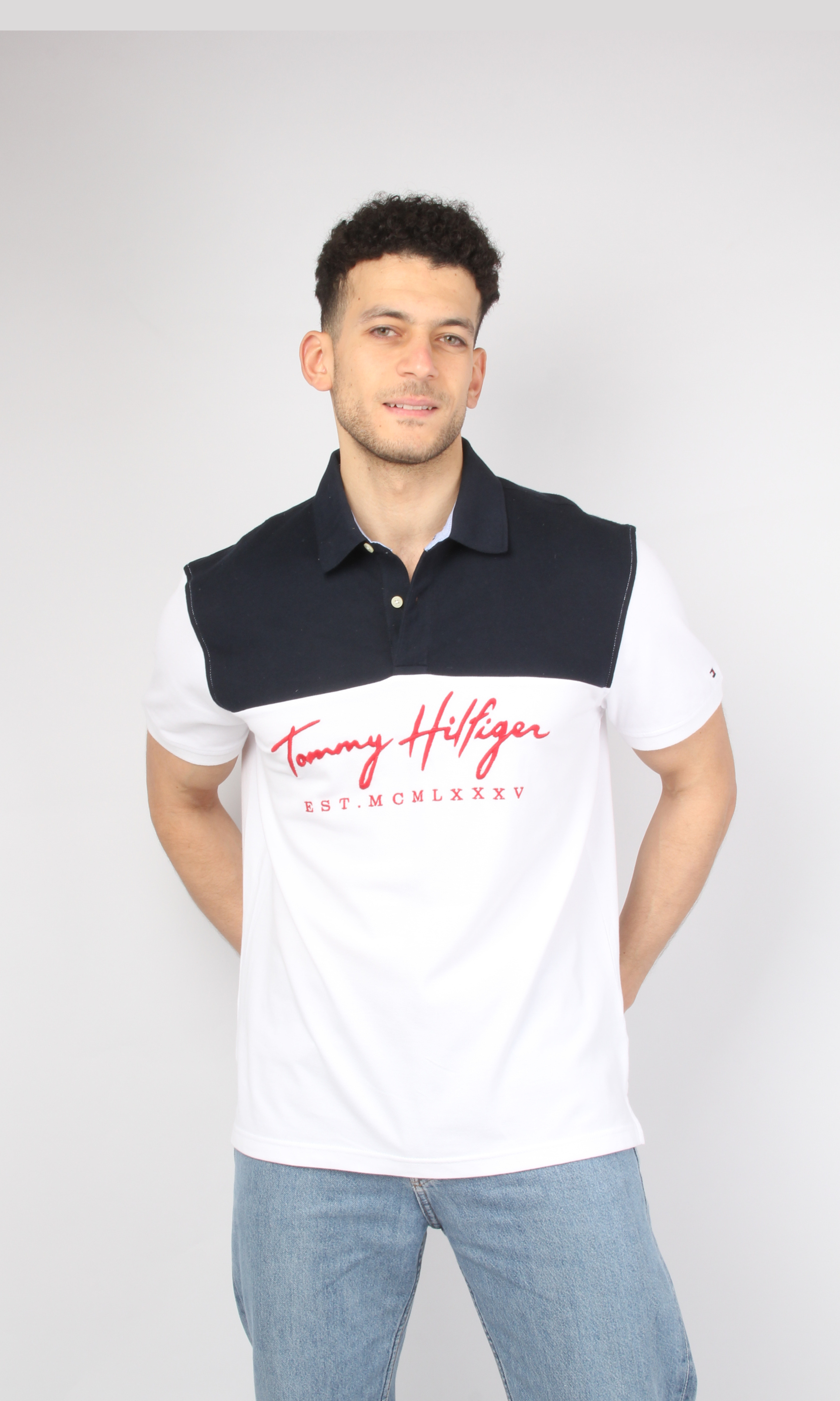 Original Men Polo T-Shirt (Dark Blue*White)