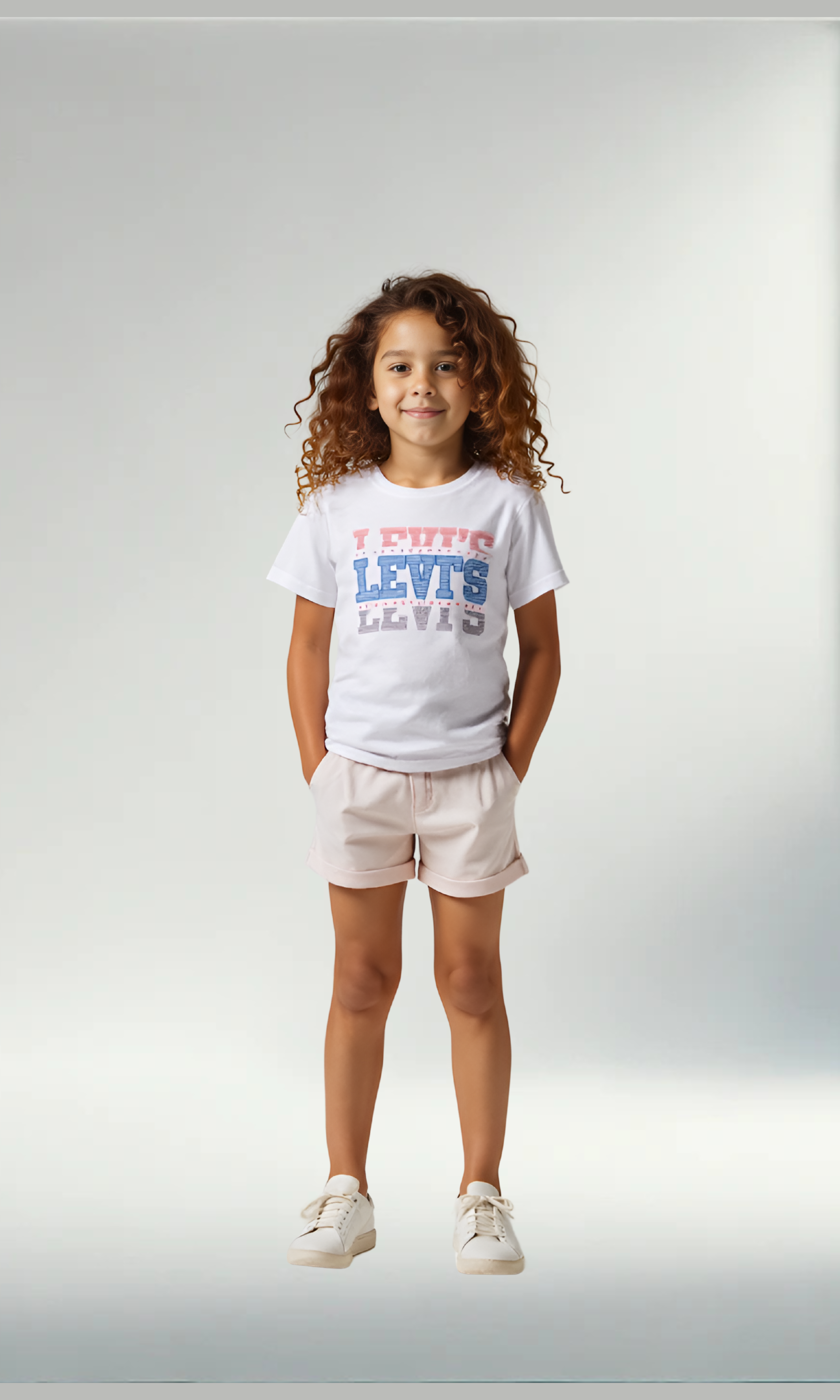 Kids Levi's Short Sleeve T-shirt (White 3Colors Logo)
