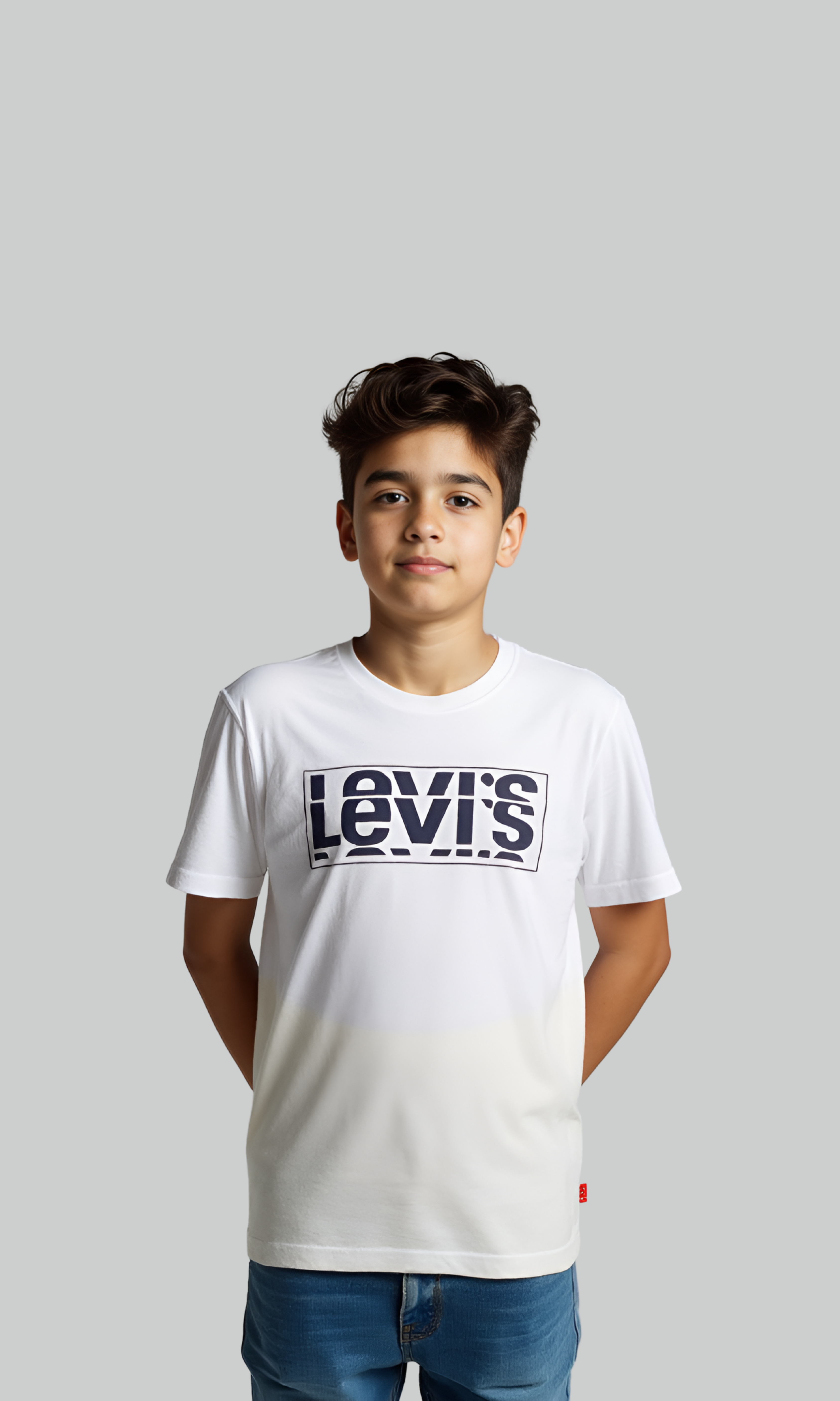 Kids Levi's Short Sleeve T-shirt (White*Dark Blue)