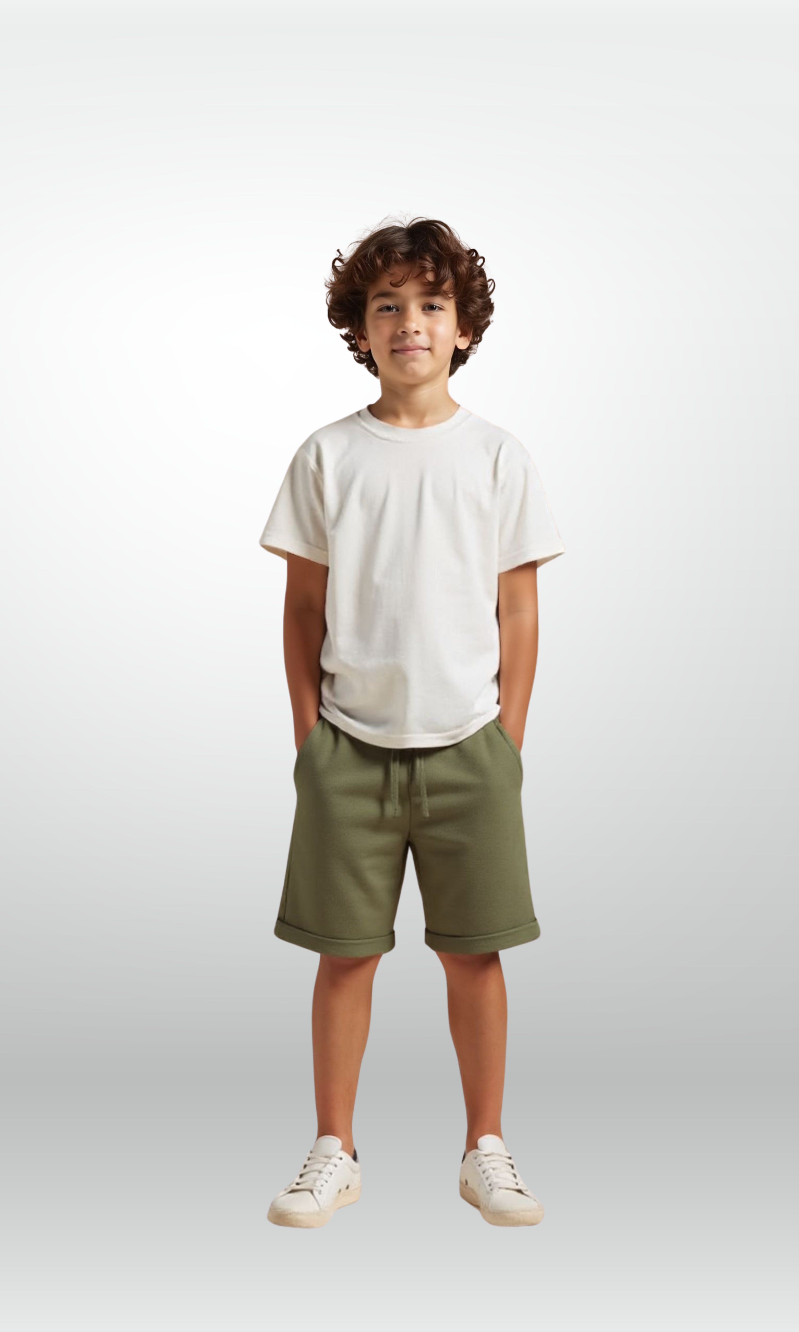 Kids Basic Shorts (Oil Green)