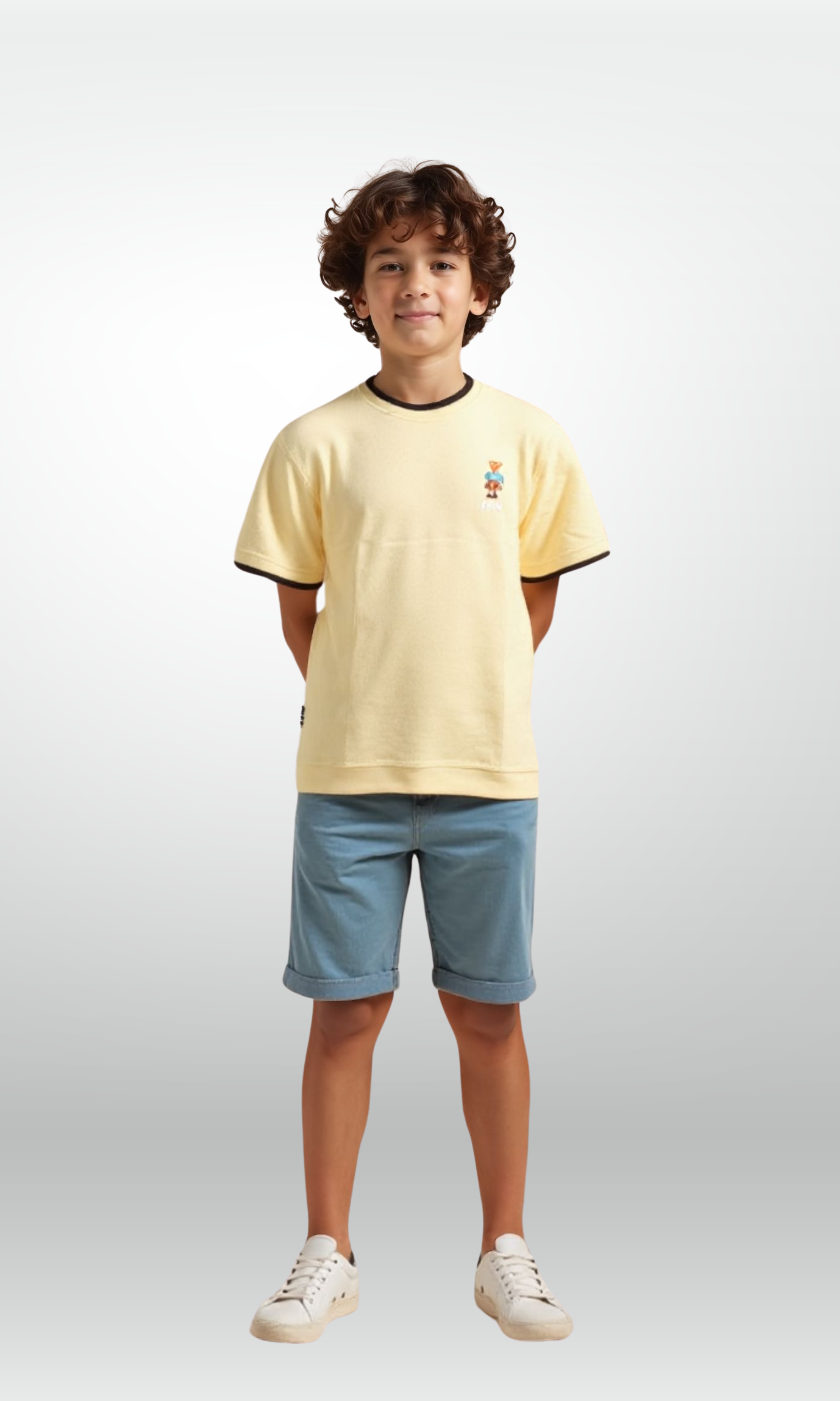 Kids Crew Neck Jersey T-Shirt (Yellow)