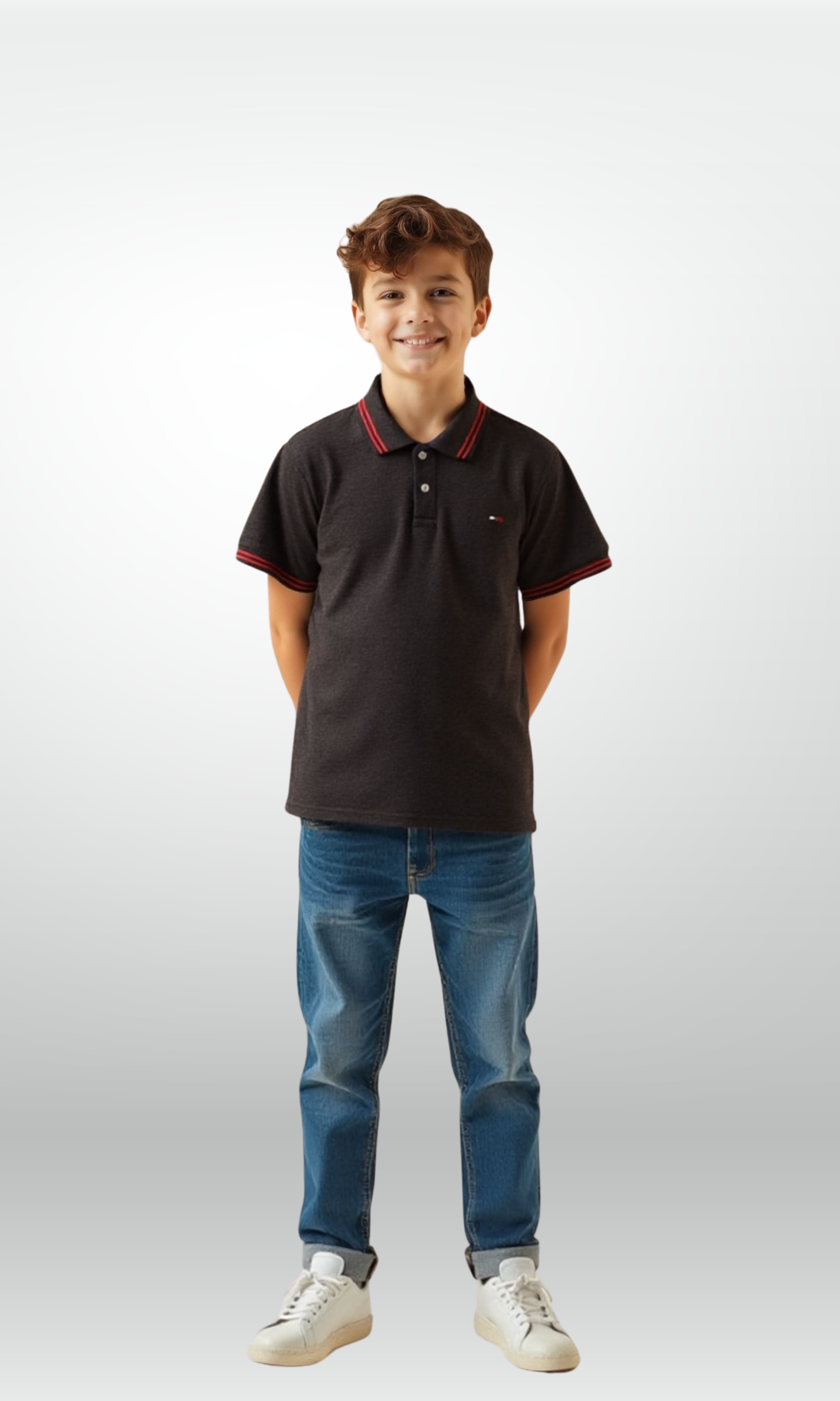 Kids Polo Shirt in Regular Fit (Black)