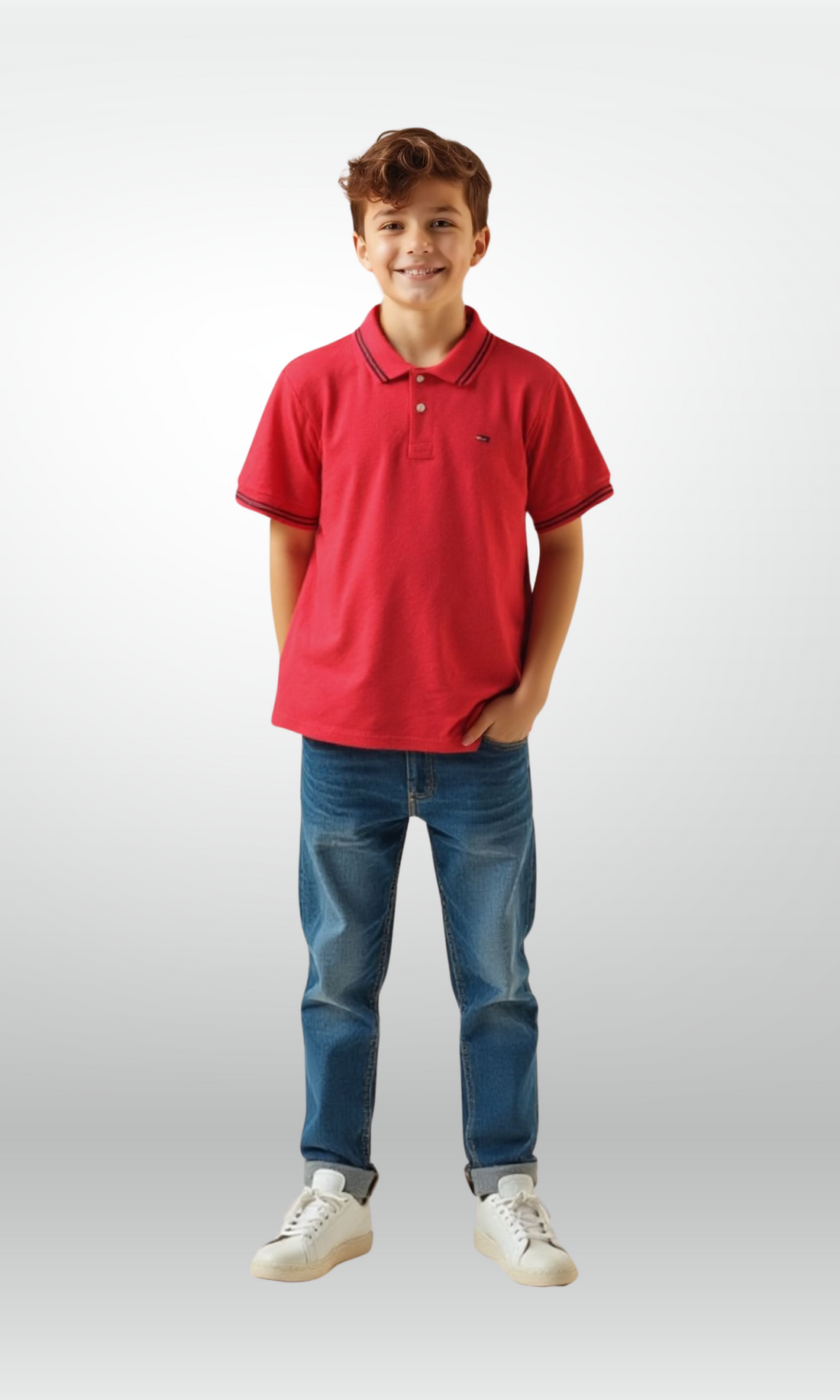 Kids Polo Shirt in Regular Fit (Red)
