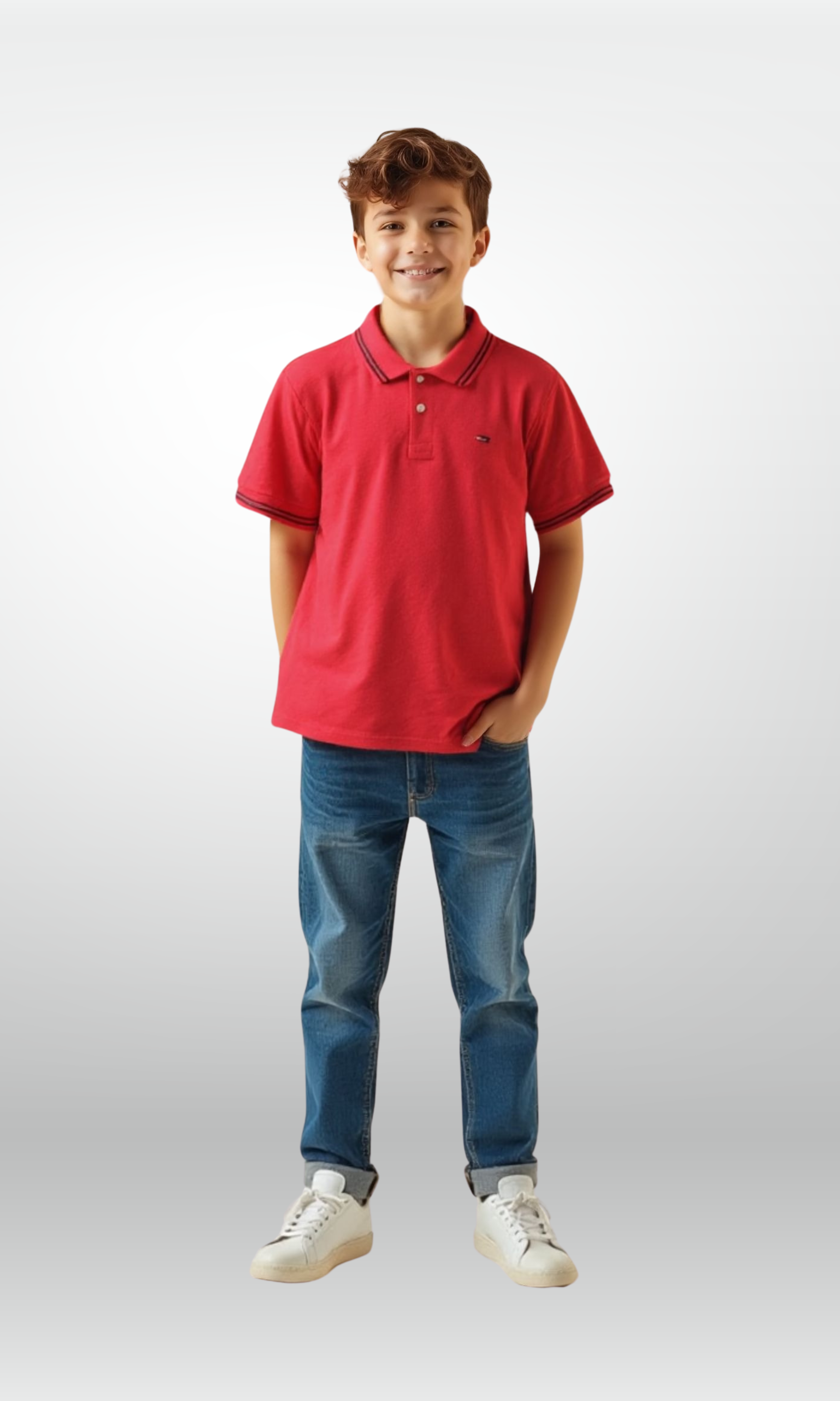 Kids Polo Shirt in Regular Fit (Red)