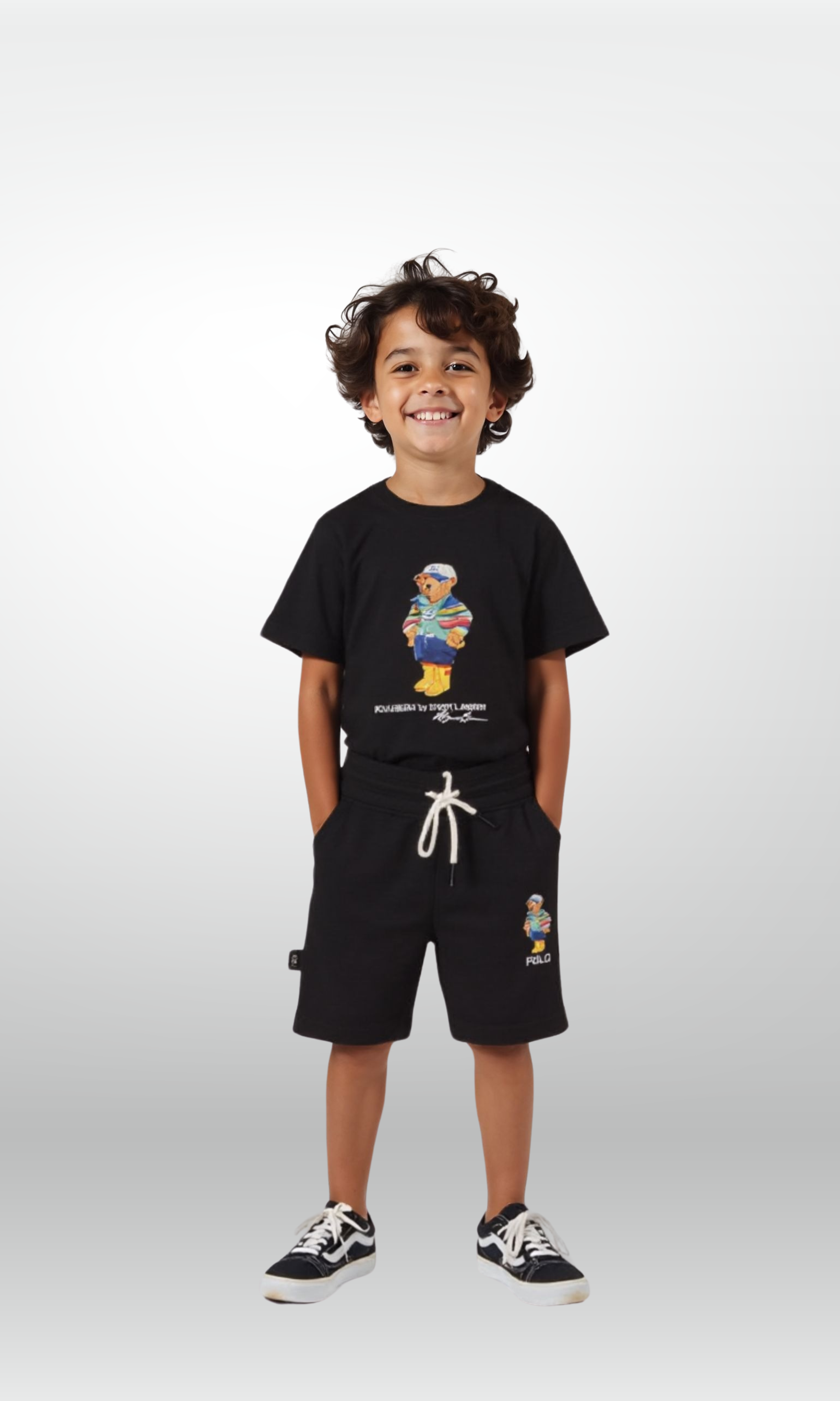 Kids Cotton Bear Set (Black)