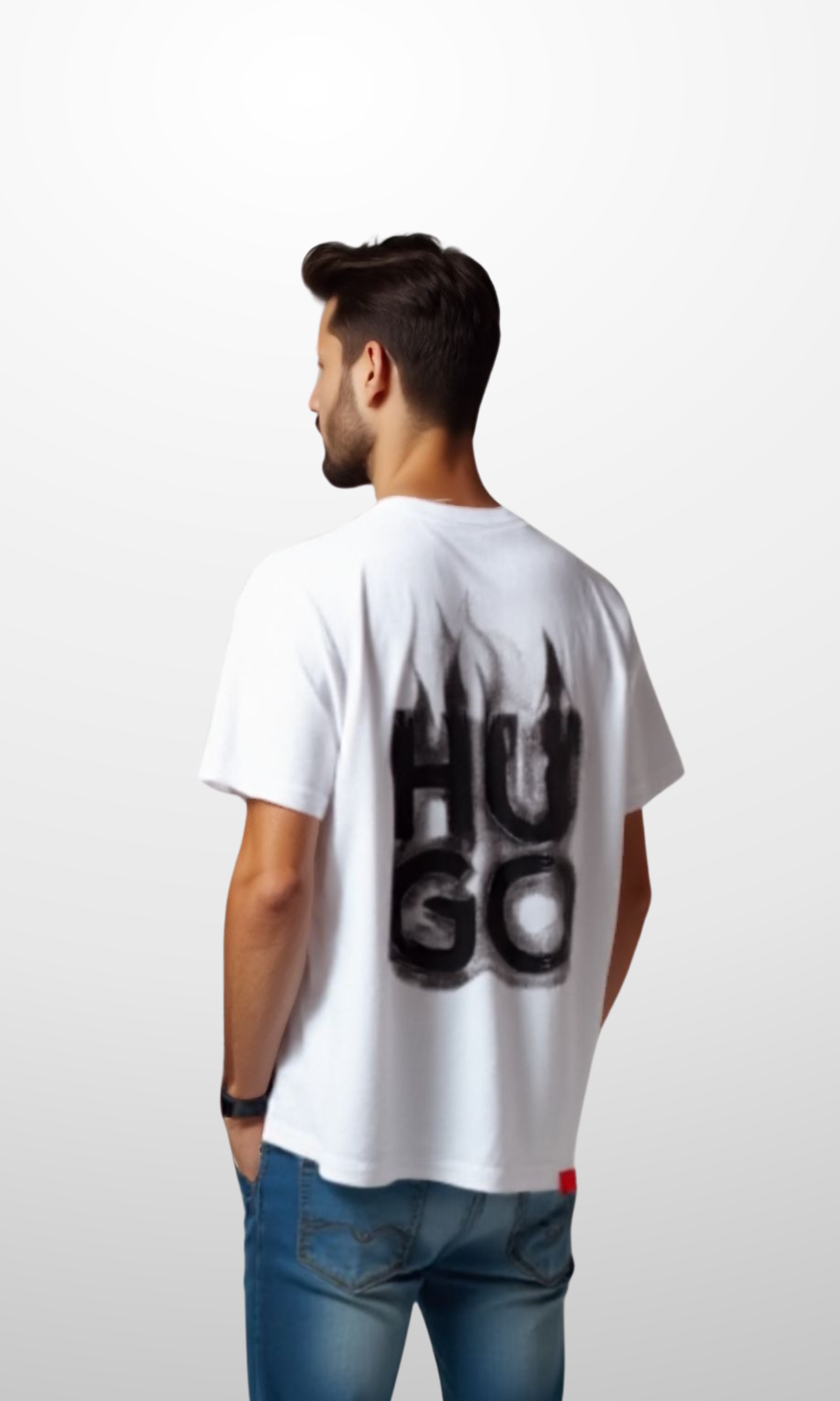 Men Cotton Crew Neck T-Shirt (White)