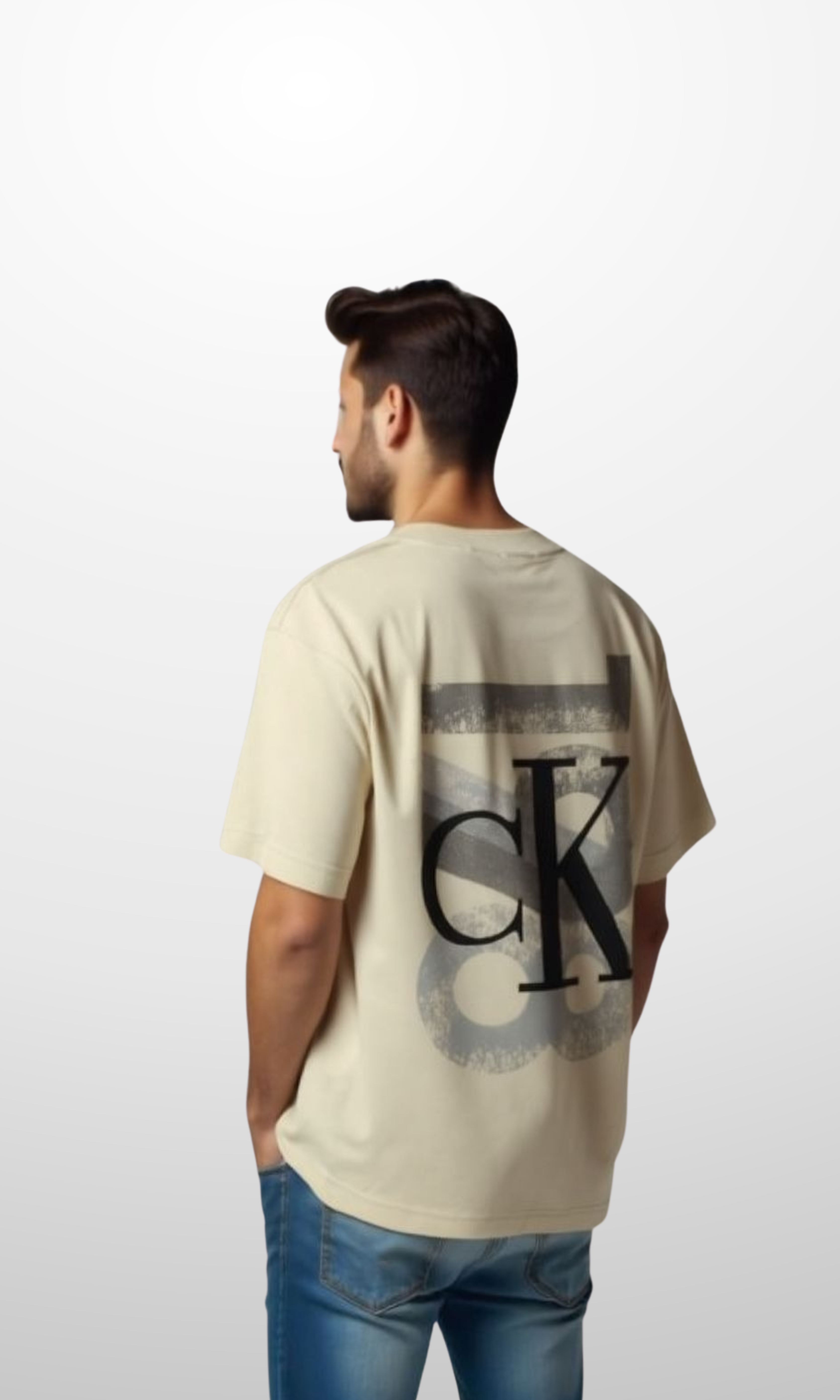 Men Relaxed Cotton T-Shirt (Beige)
