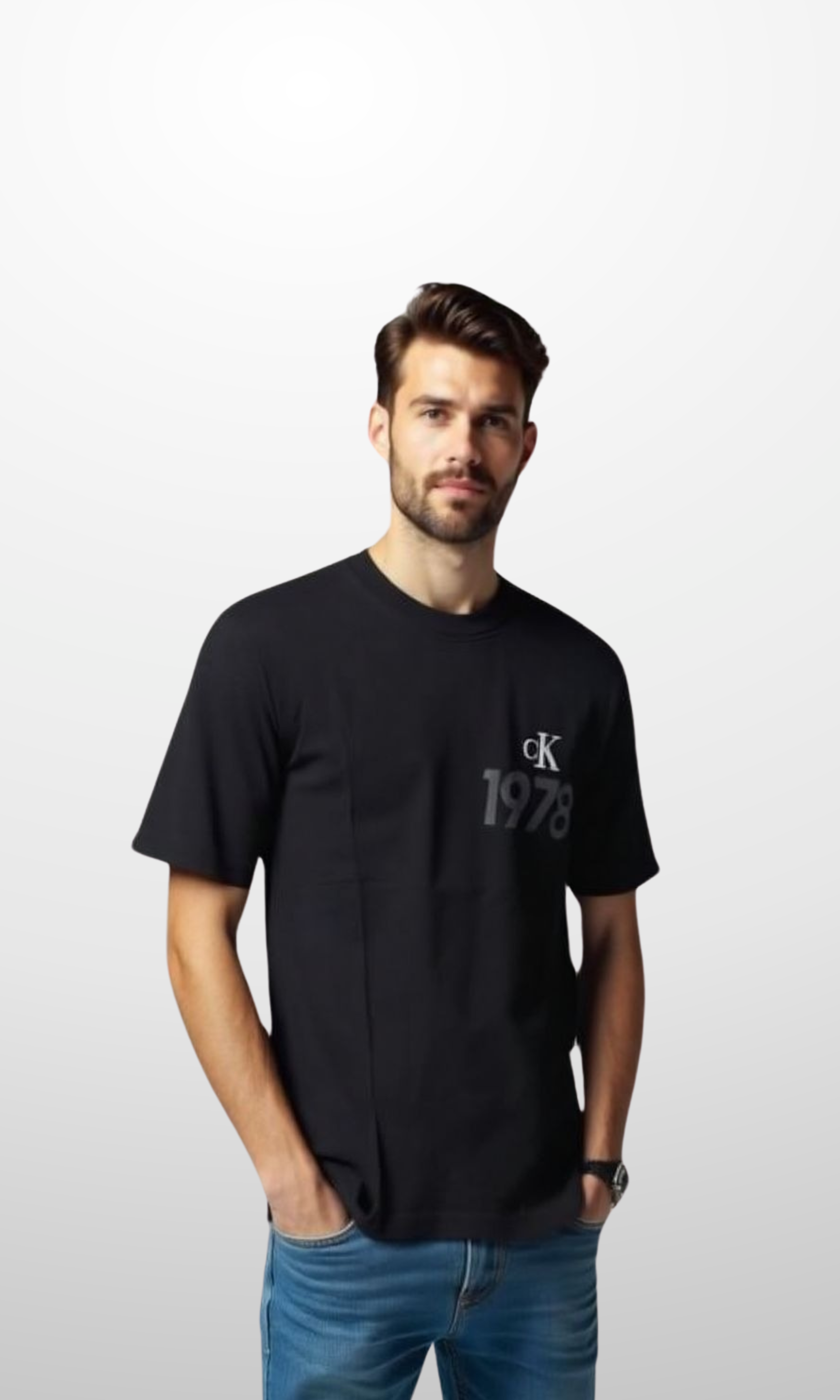 Men Relaxed Cotton T-Shirt (Black)