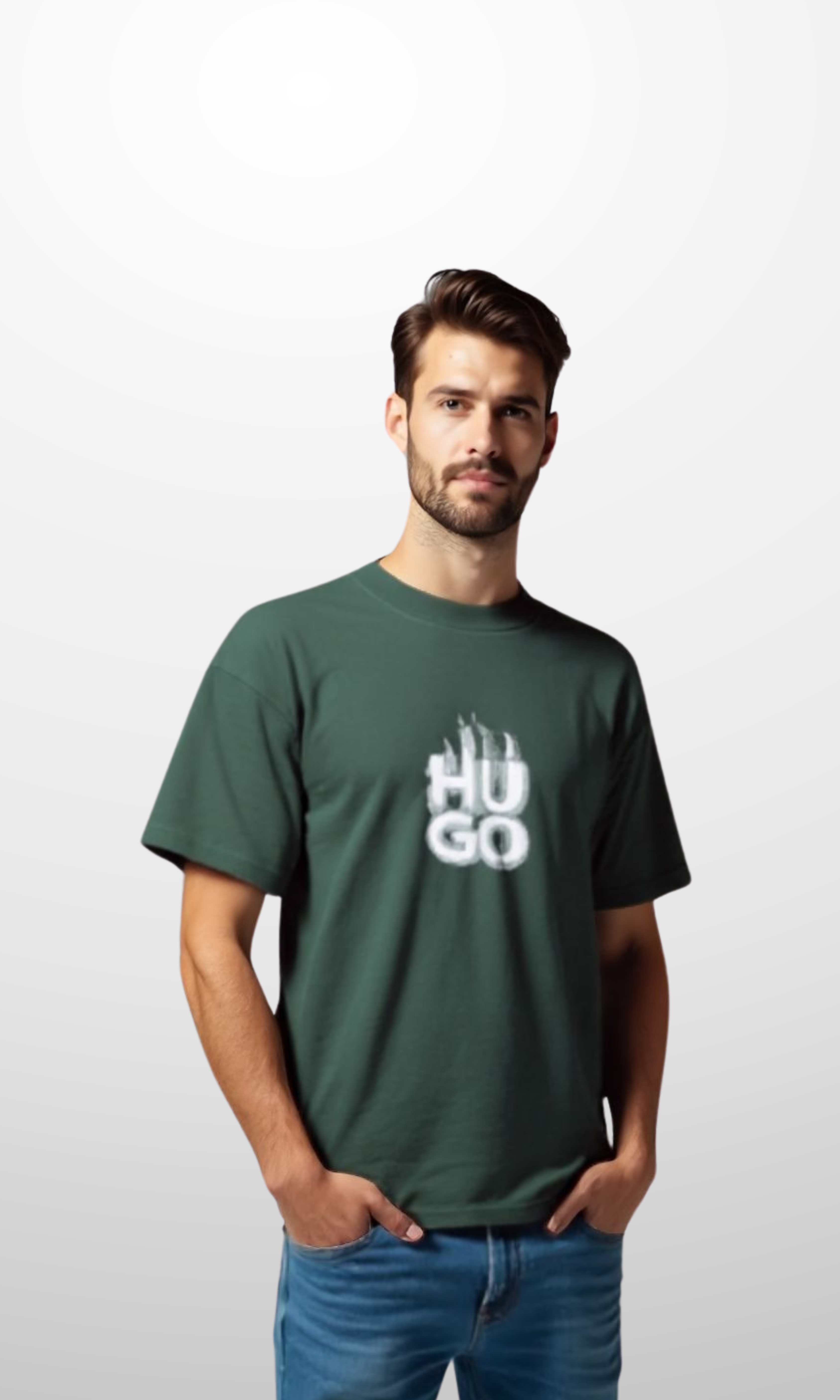 Men Cotton Crew Neck T-Shirt (Dark Green)