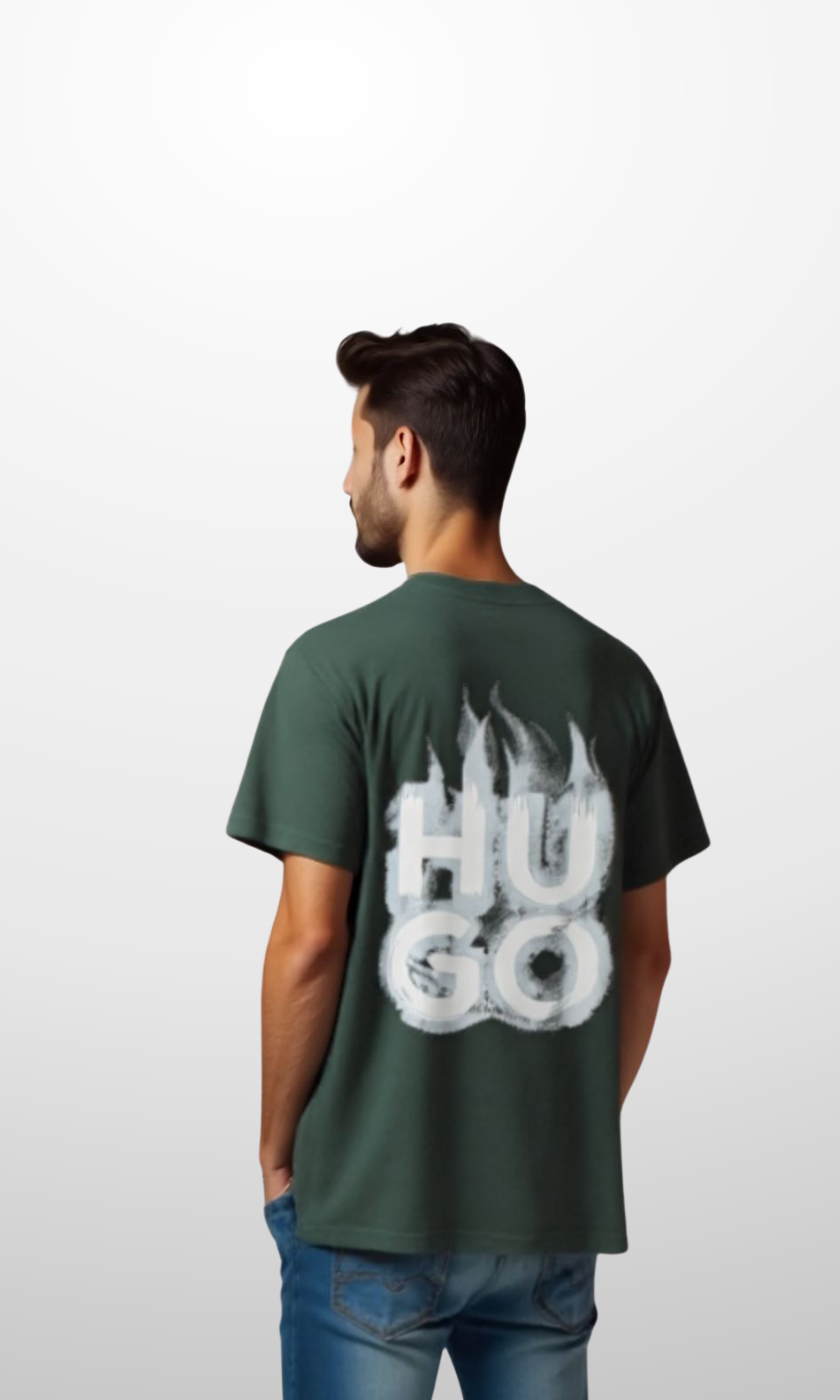 Men Cotton Crew Neck T-Shirt (Dark Green)