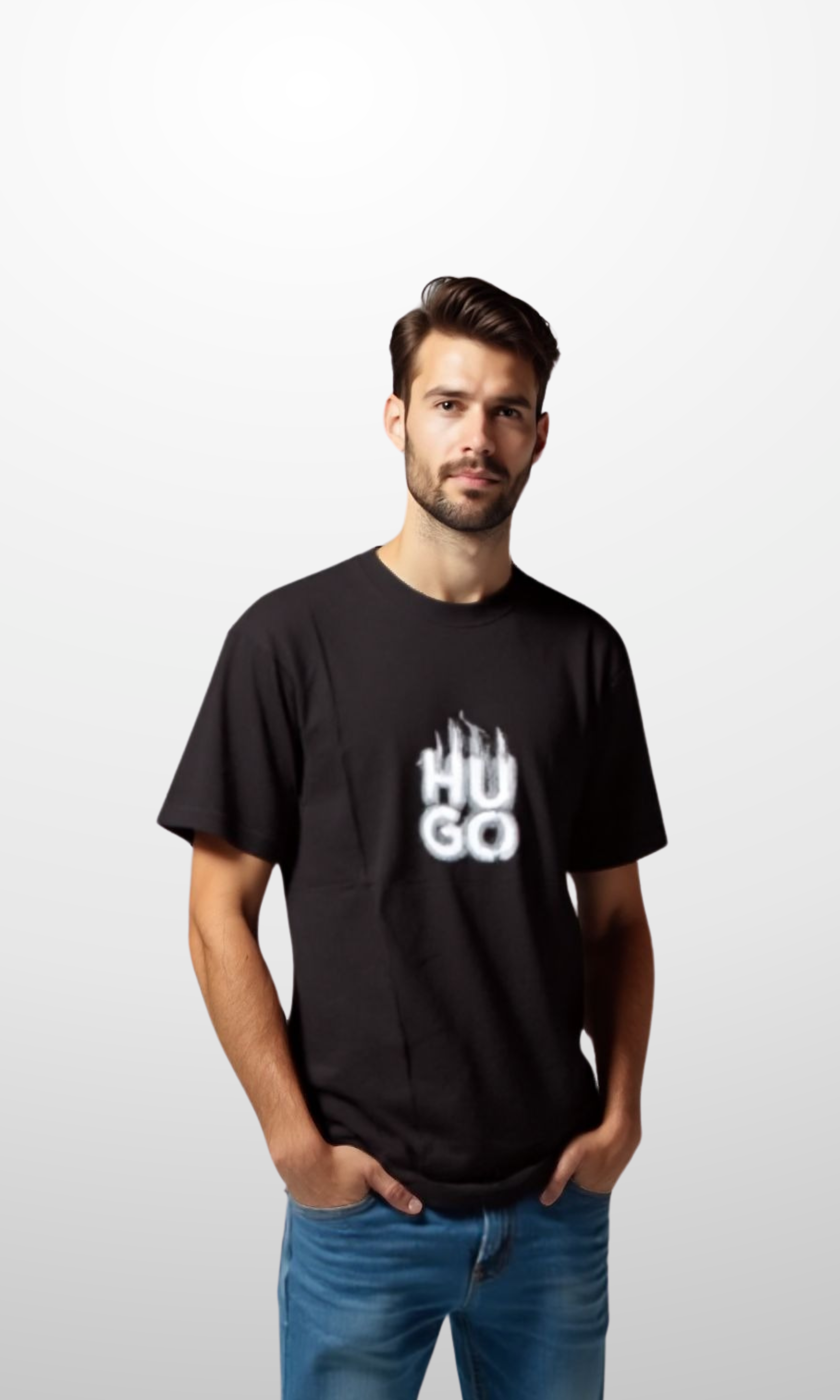 Men Cotton Crew Neck T-Shirt (Black)
