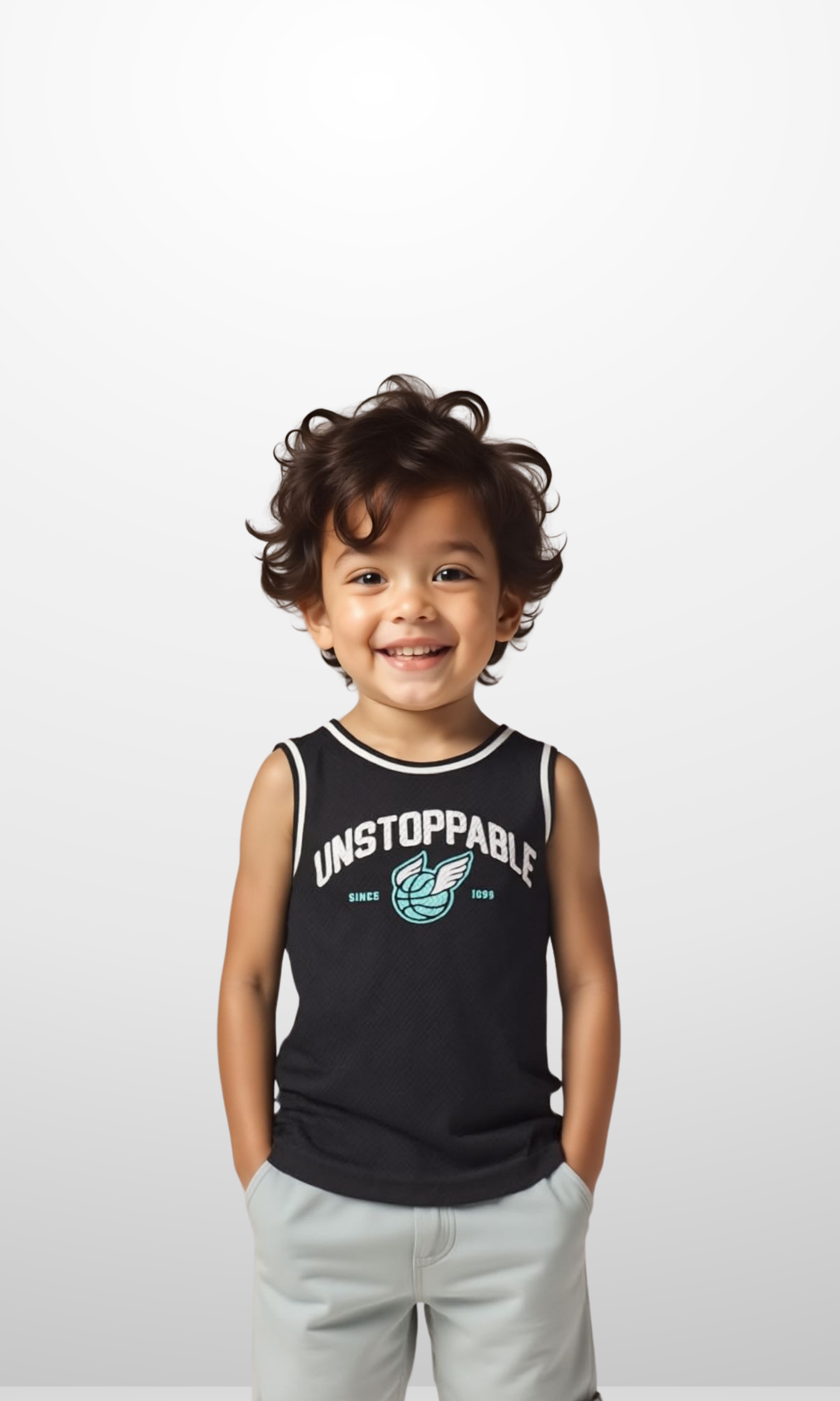 Kids Graphic Mesh Performance Tank Top (Black)