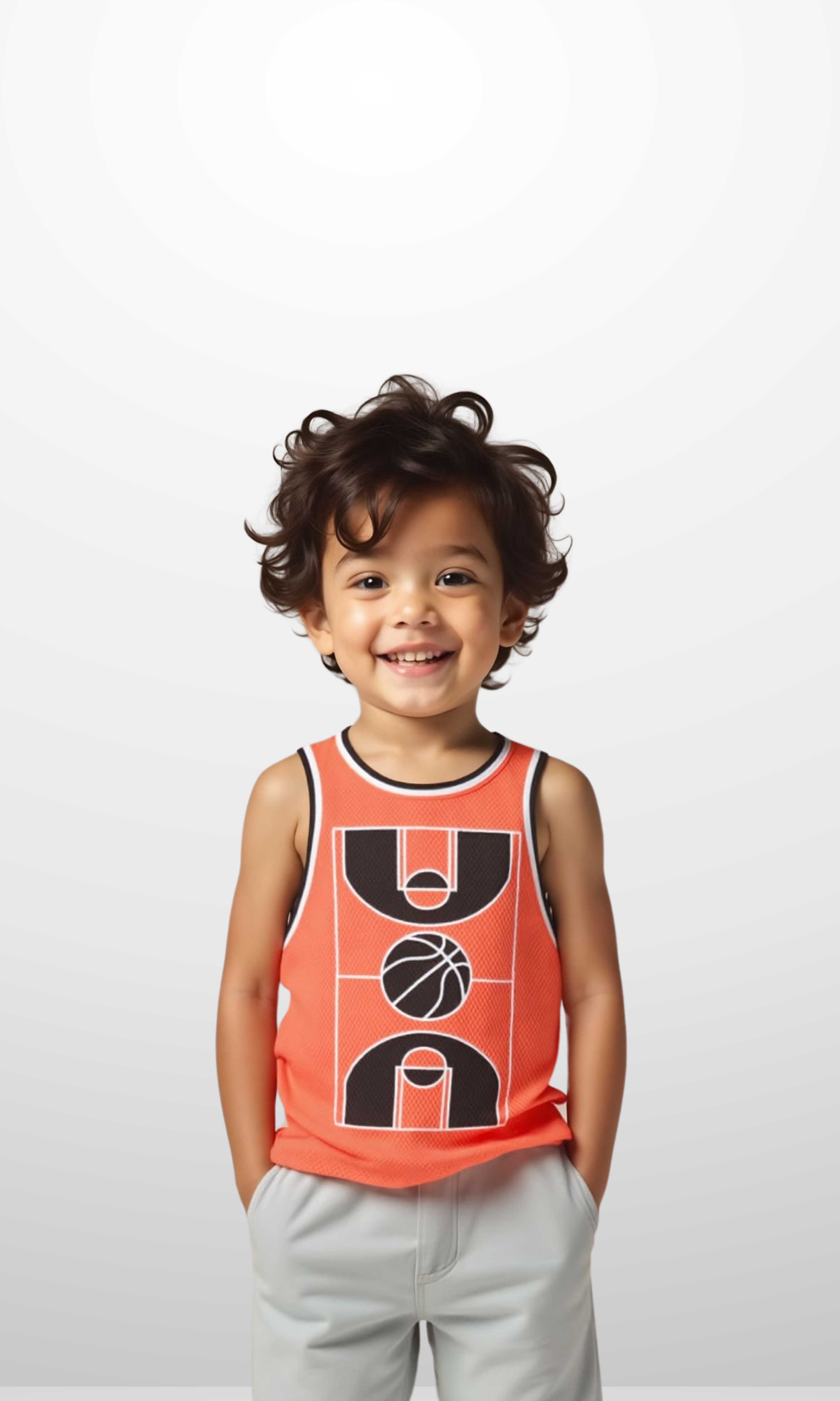 Kids Graphic Mesh Performance Tank Top (Orang)