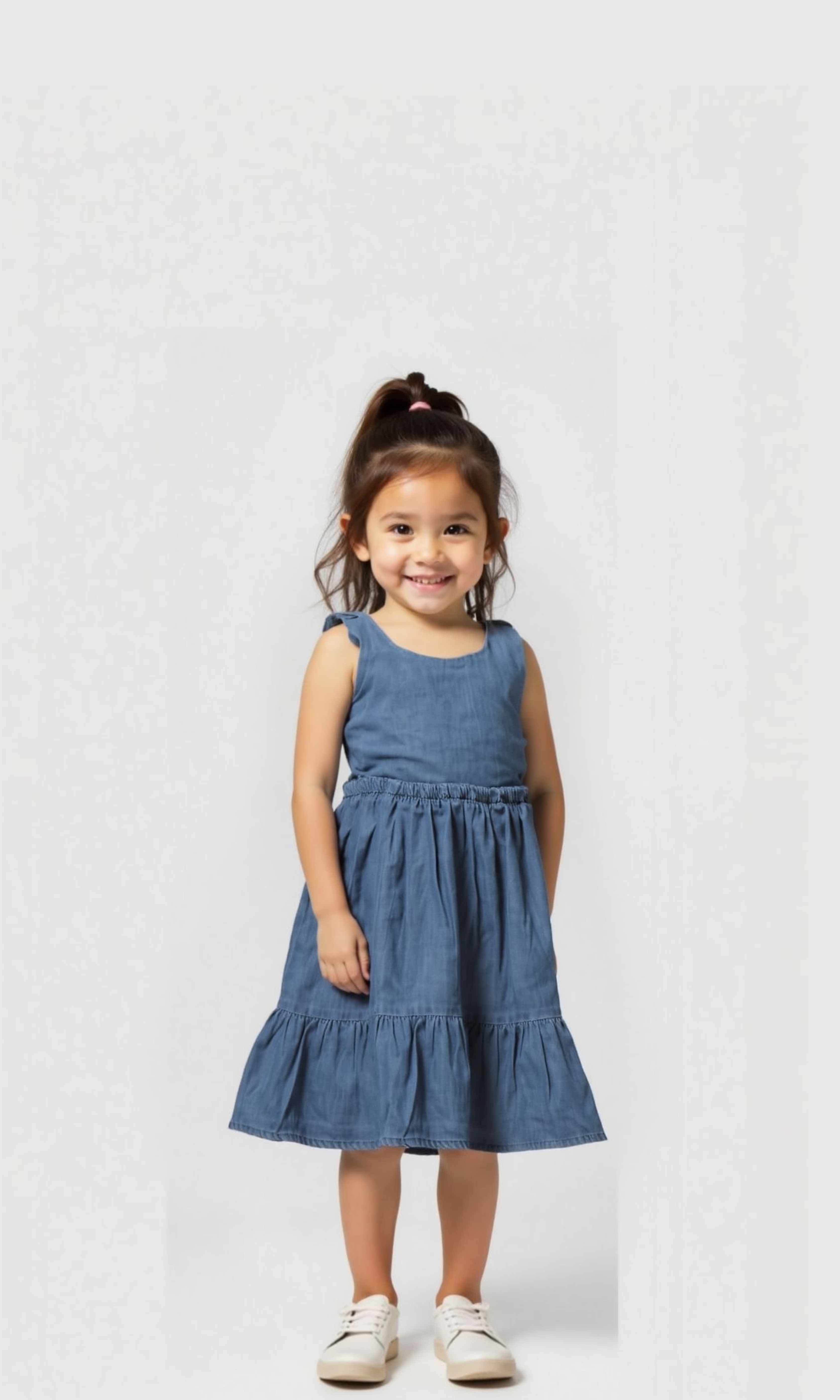 Girls Denim Dress With Elastic Waist (Jeans)