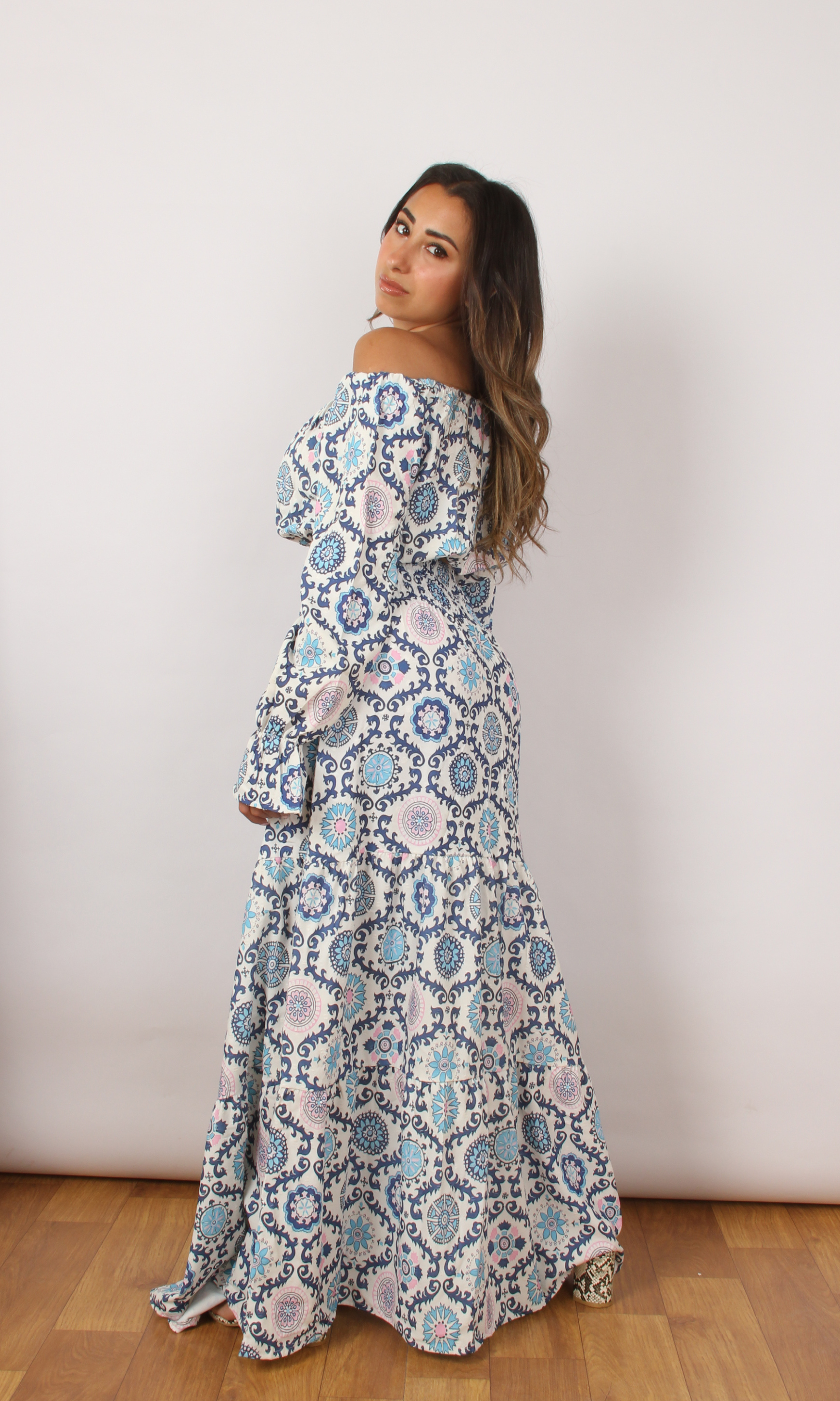 Women Patterned Matching Set (Baby Blue)