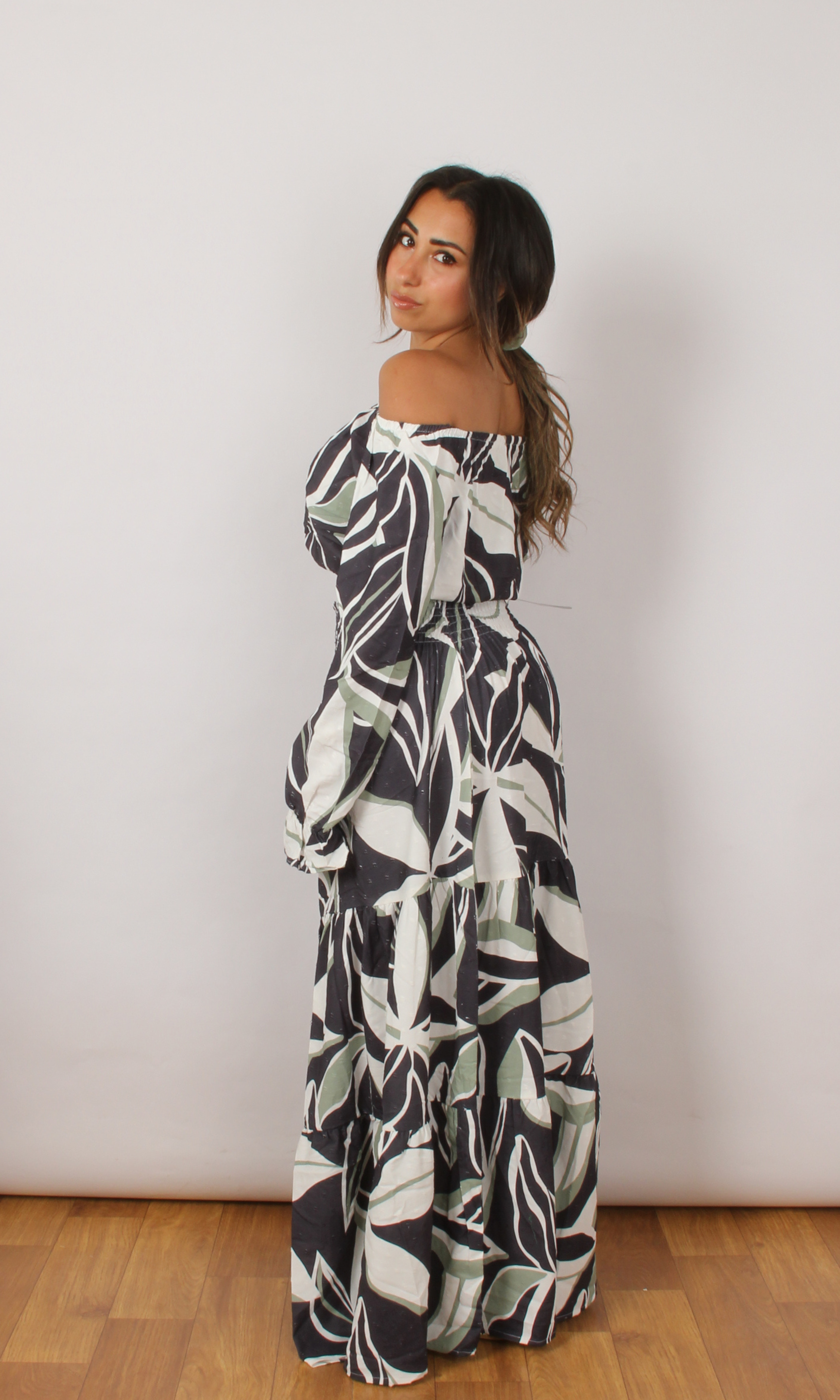 Women Patterned Matching Set (Black)