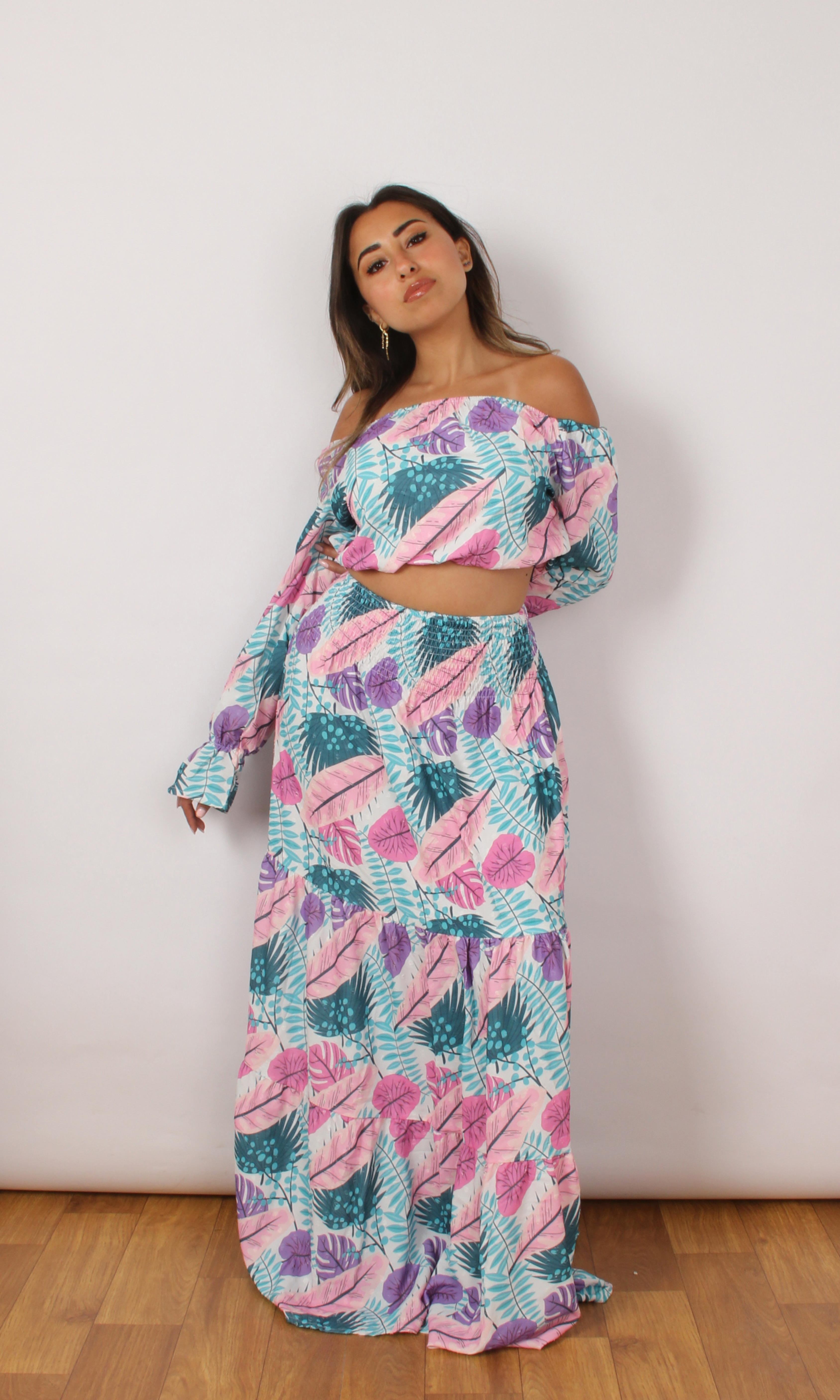 Women Patterned Matching Set (Leaves Patterned)