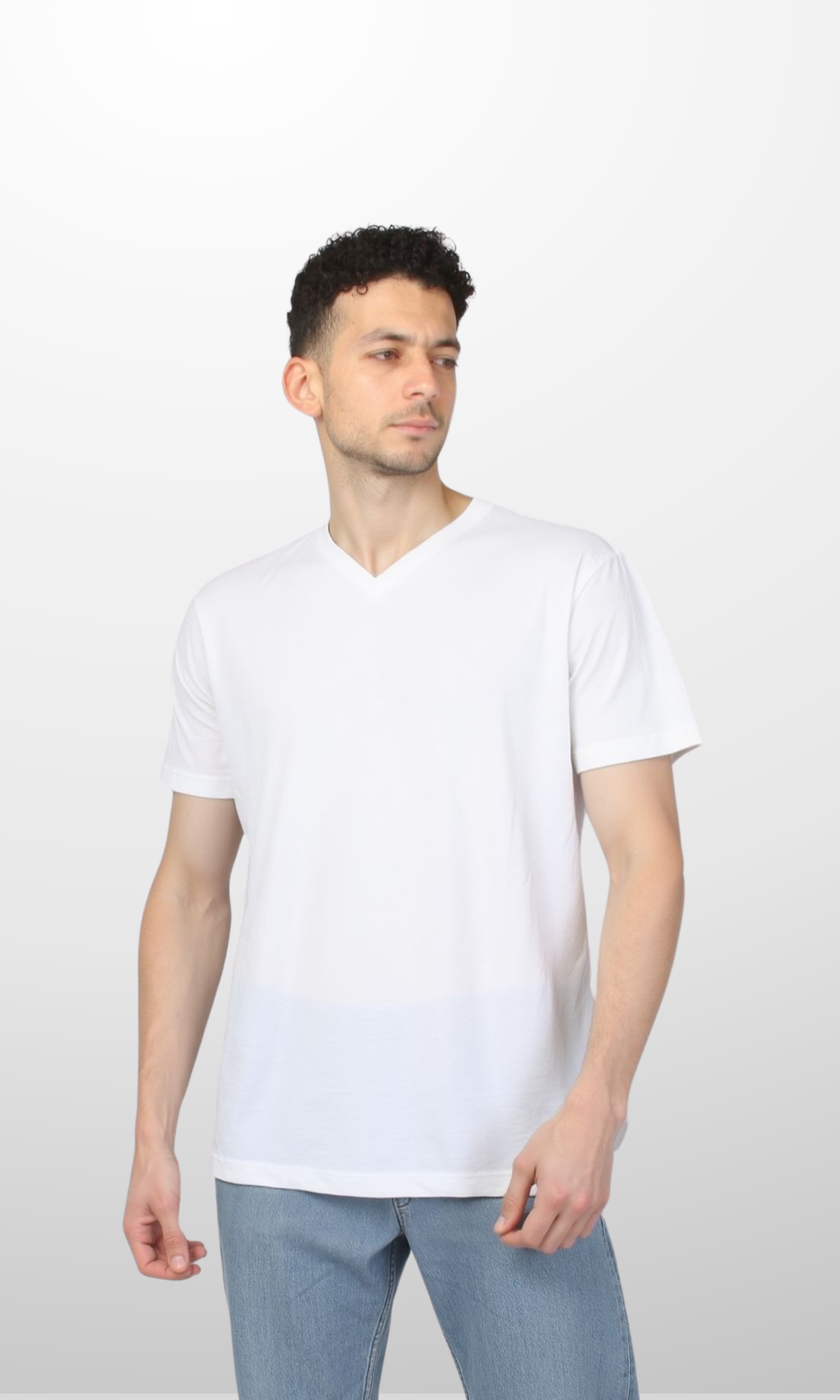 Men Cotton Basic T-Shirt (White)
