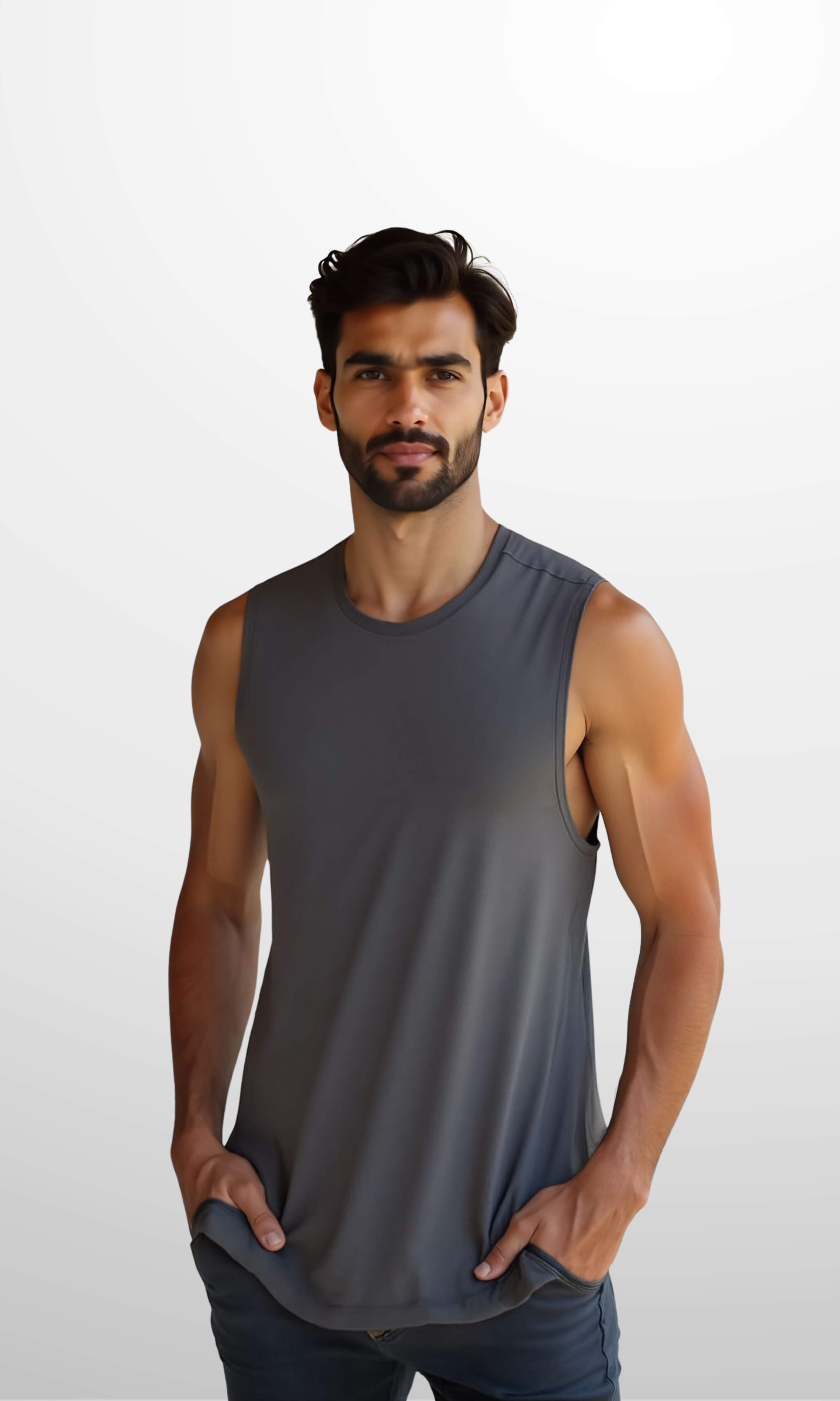 Men Training Sleeveless Tank Top (Dark Grey)