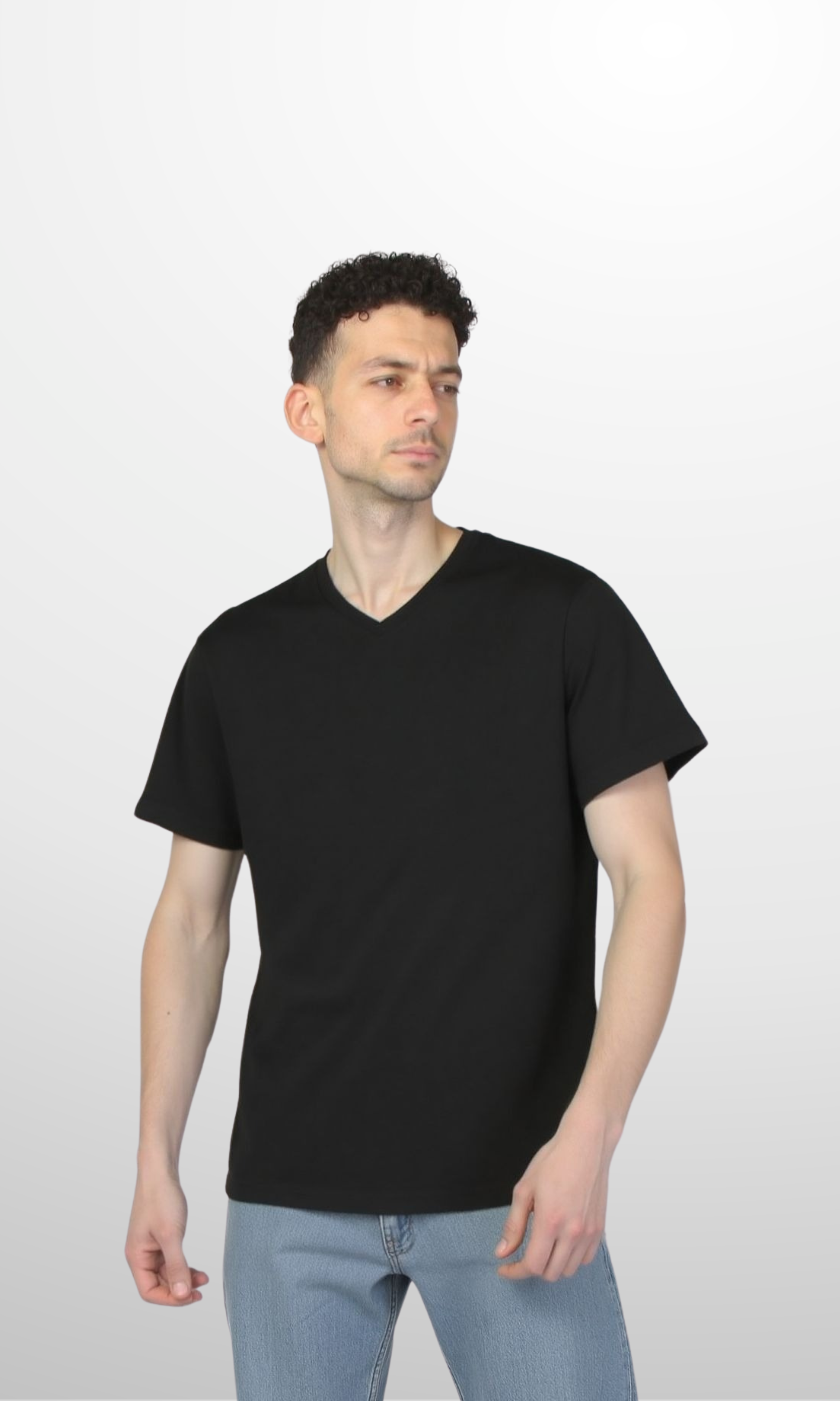 Men Cotton Basic T-Shirt (Black)