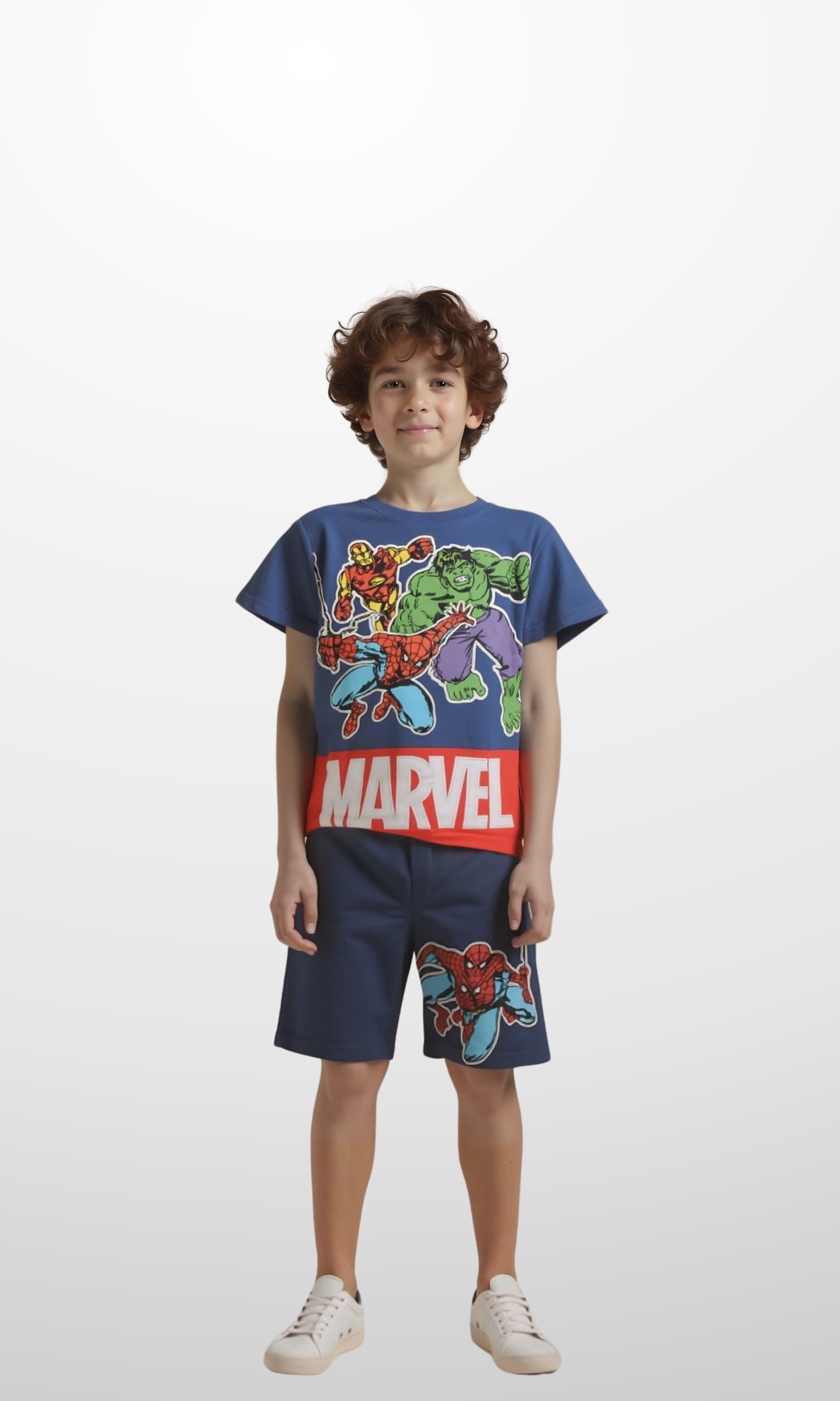 Kids Marvel Shorts Set (Dark Blue)