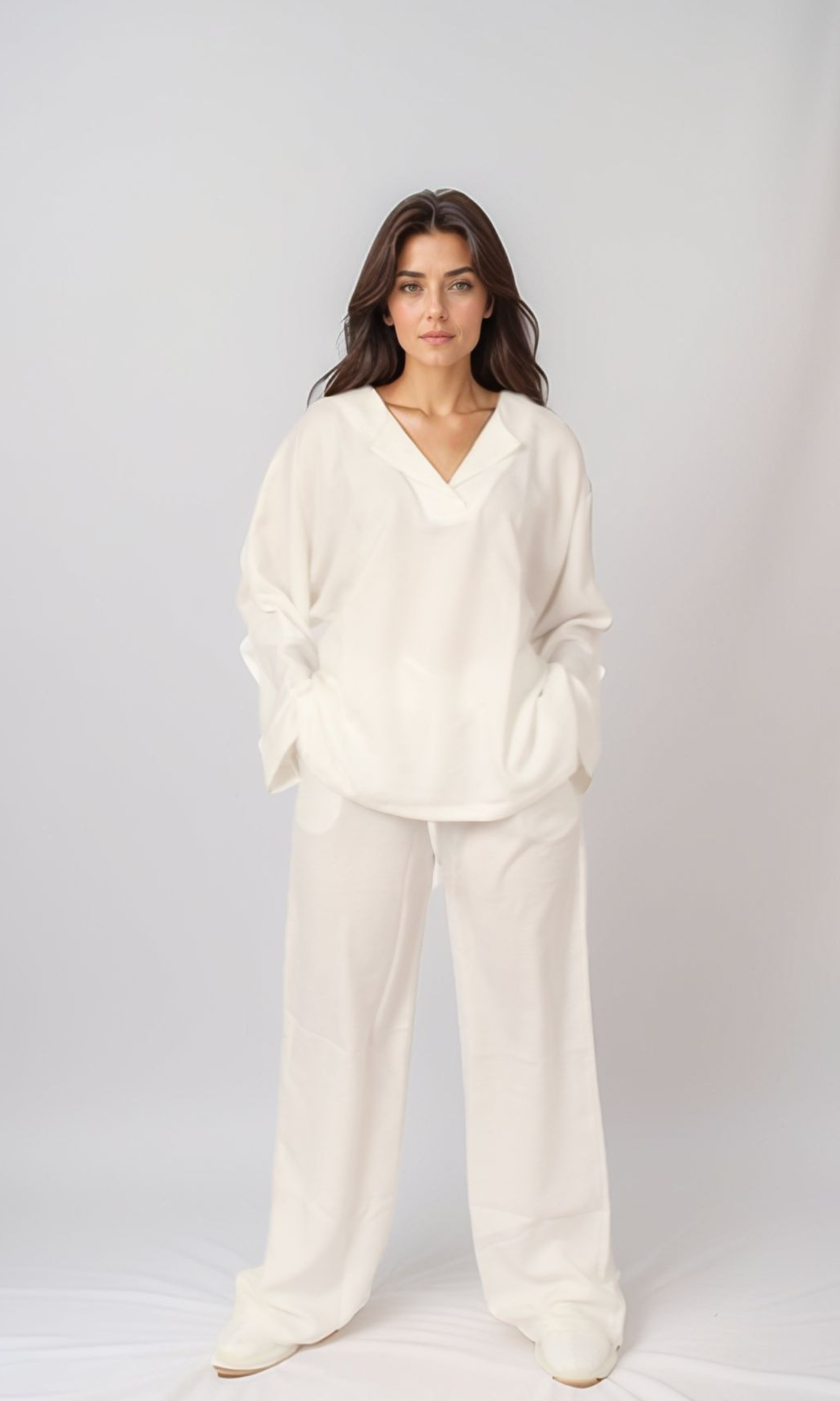 Women Summer Woman Set Comfortable (White)