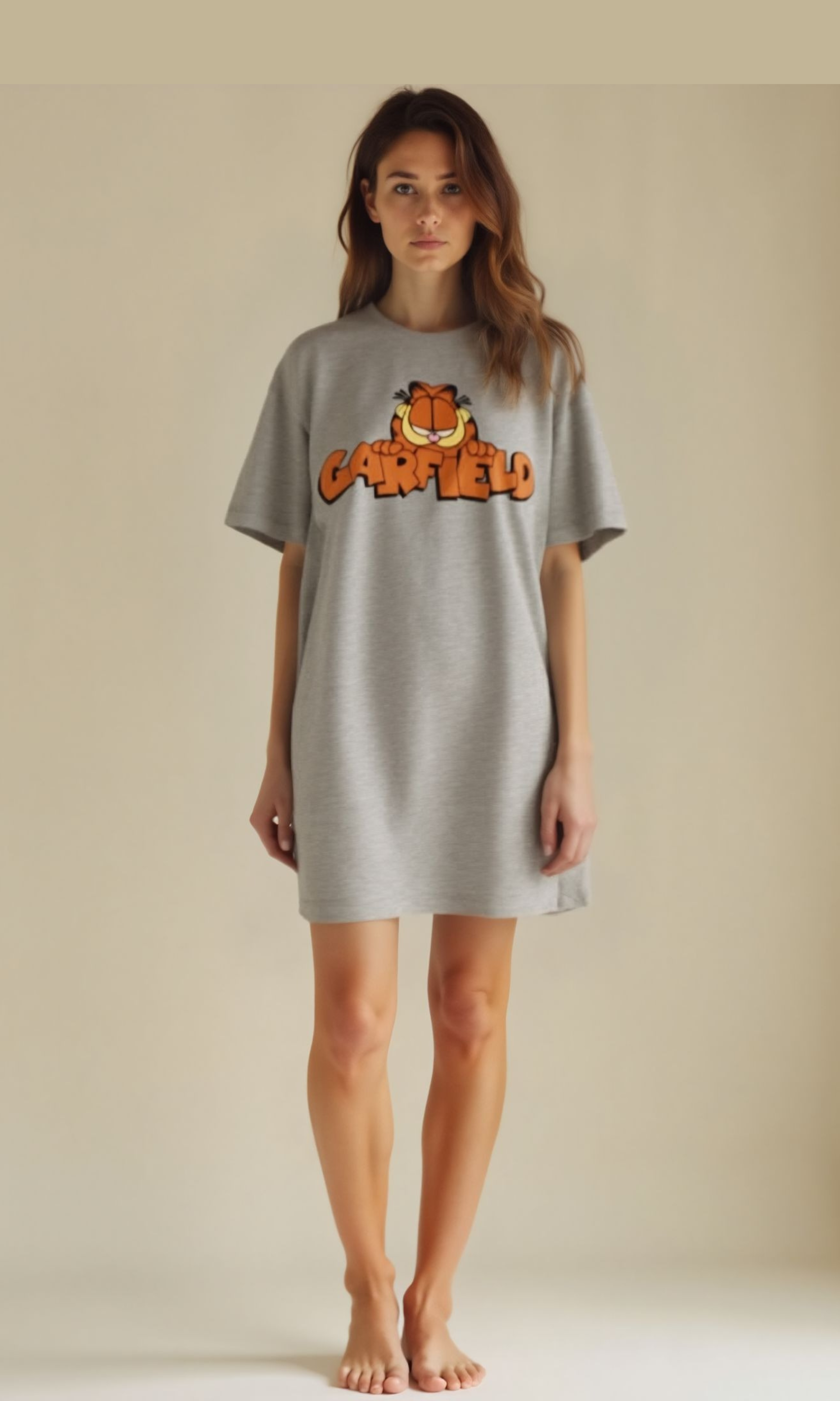Women Over Size Crew Neck Nightshirt (Grey)