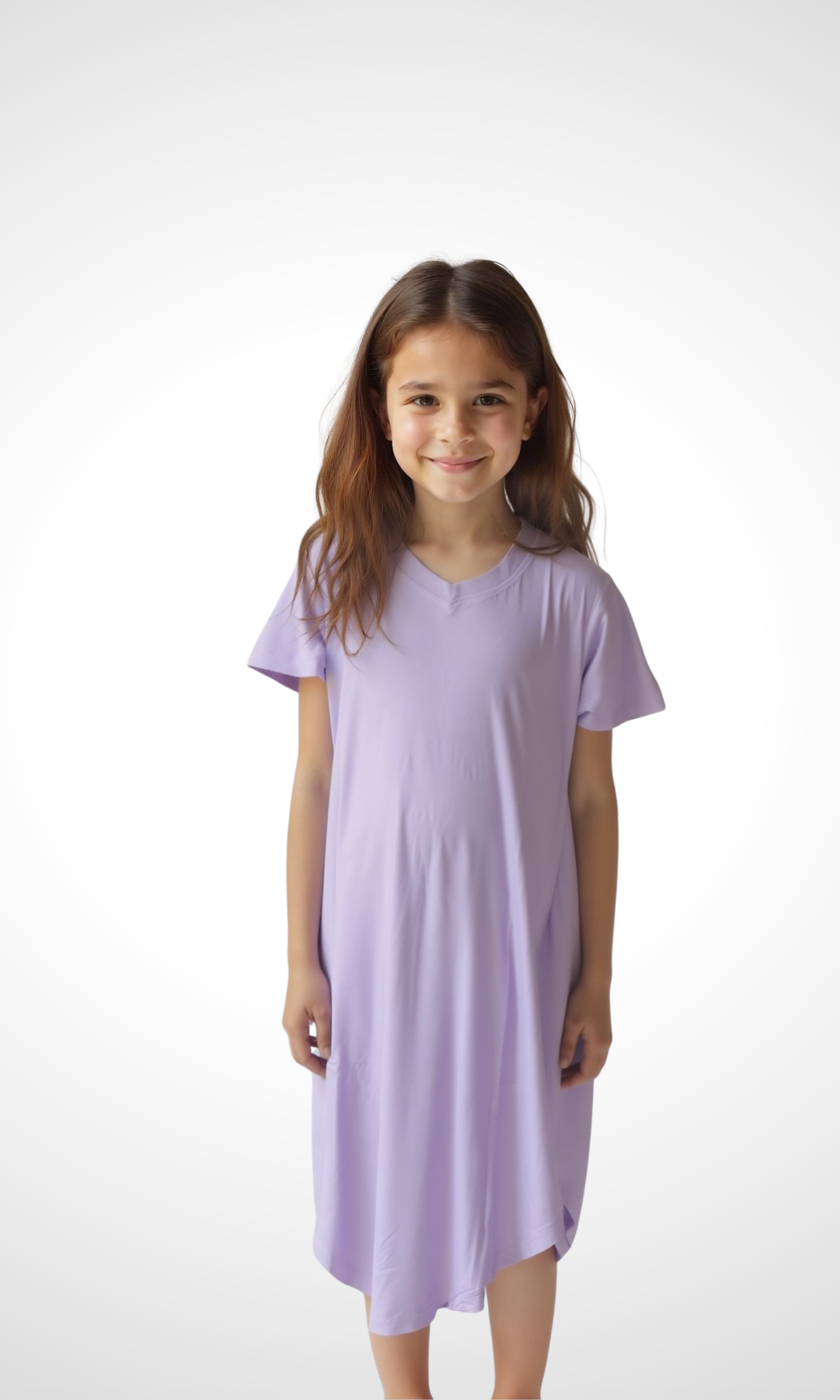 Kids Stretch Jersey Dress - Short Sleeve (Lilac)