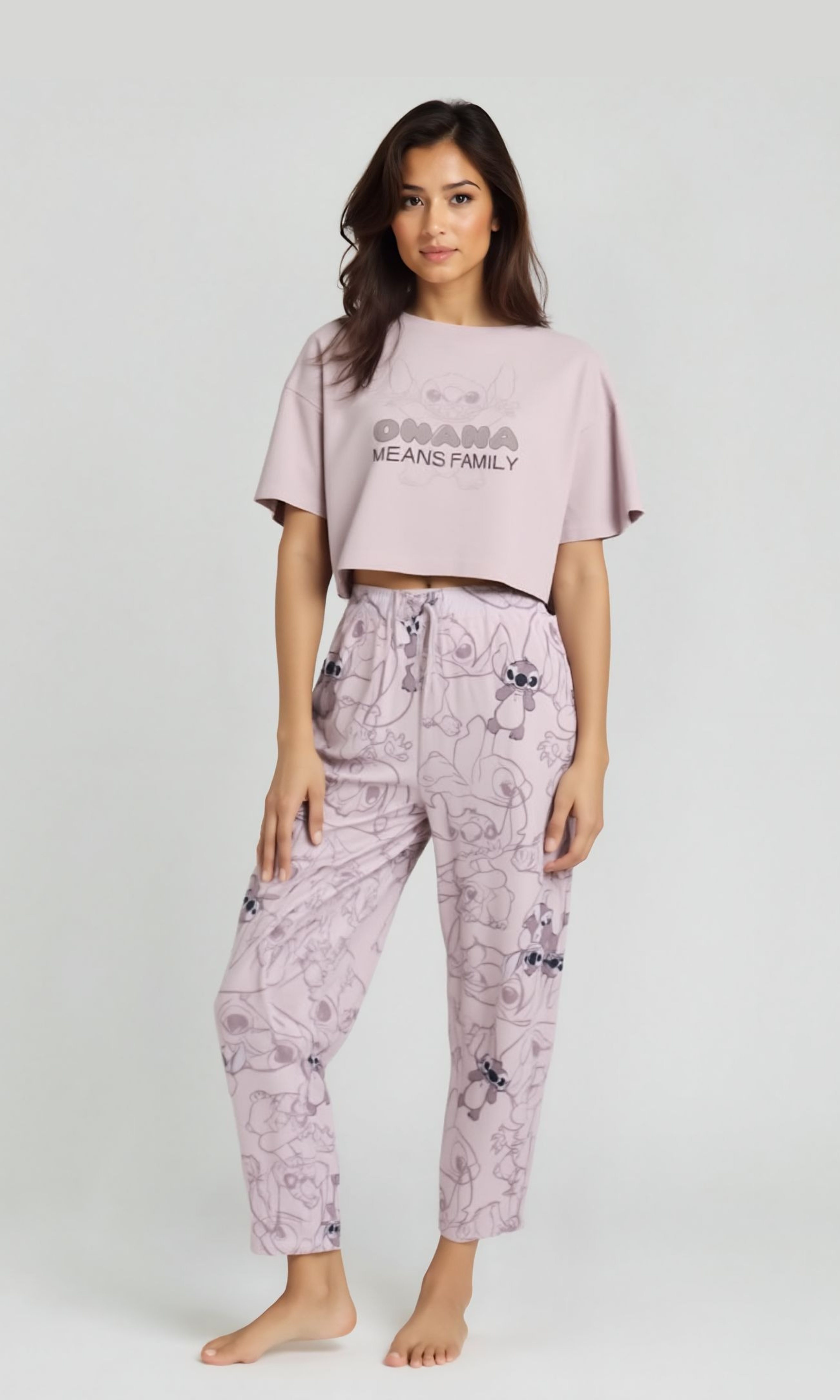 Women Stitch OHANA Pajamas Pants (Purple)