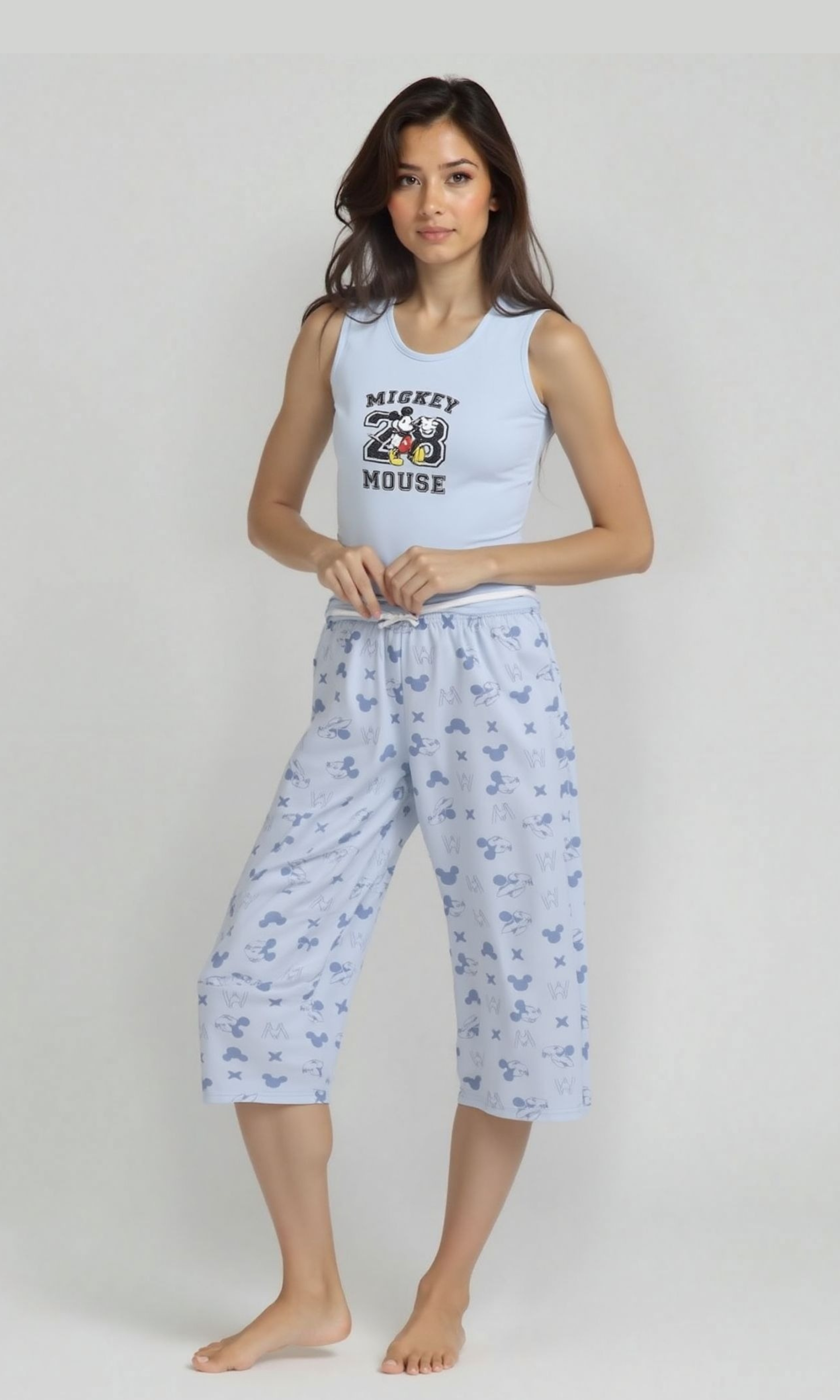 Women Cut Pajama Set (Baby Blue)
