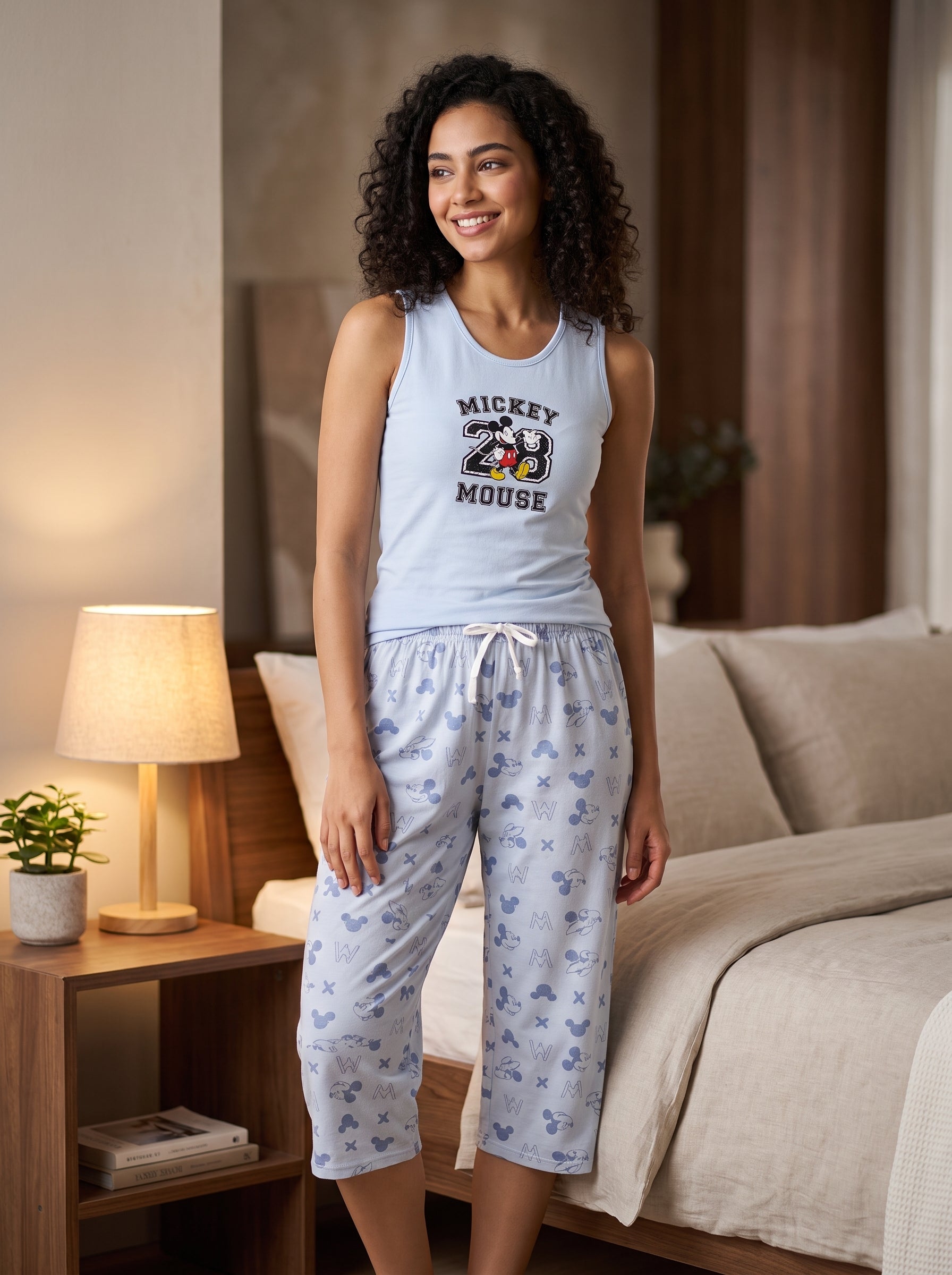 Women Cut Pajama Set (Baby Blue)