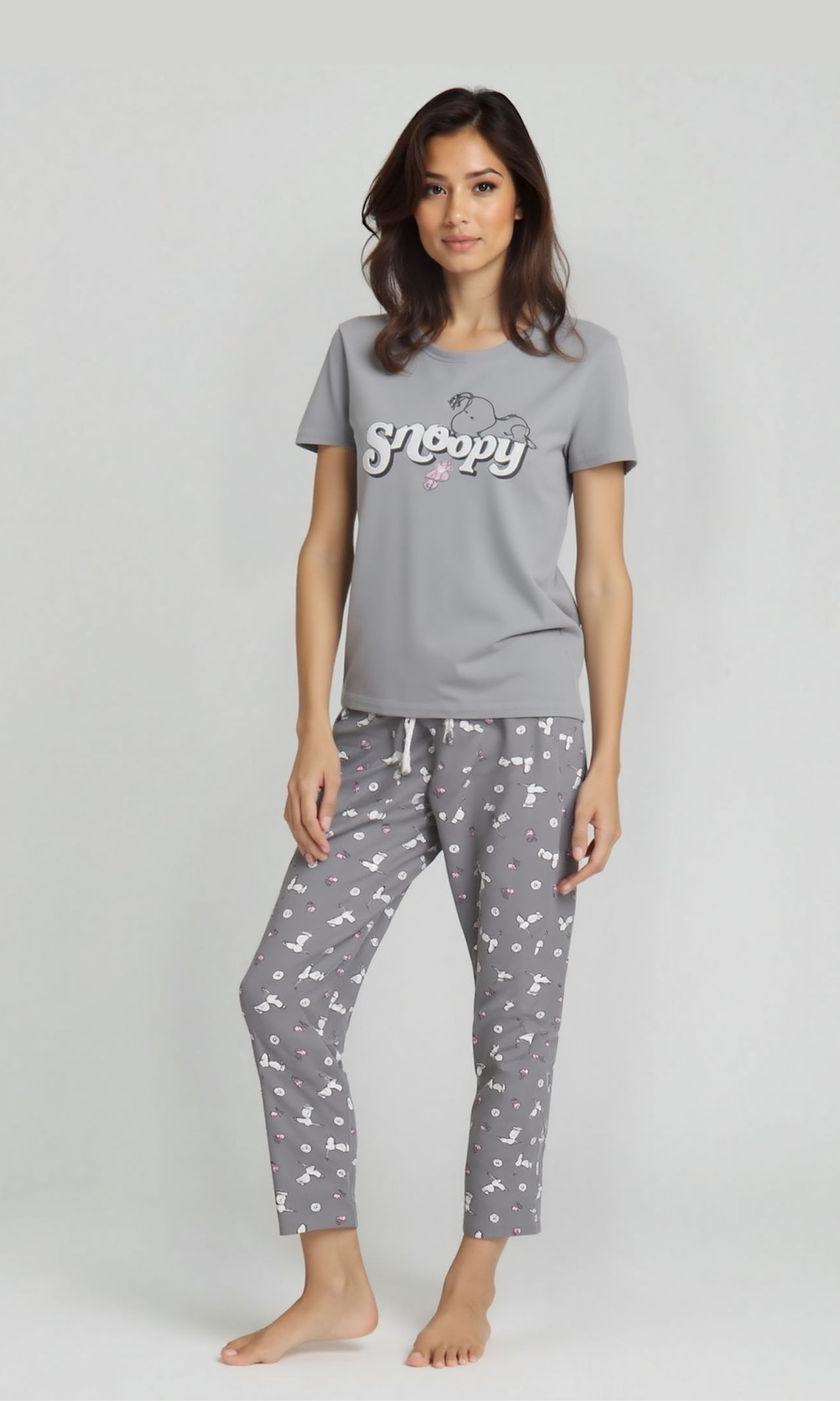 Women Snoopy Pajama Pants (Grey)