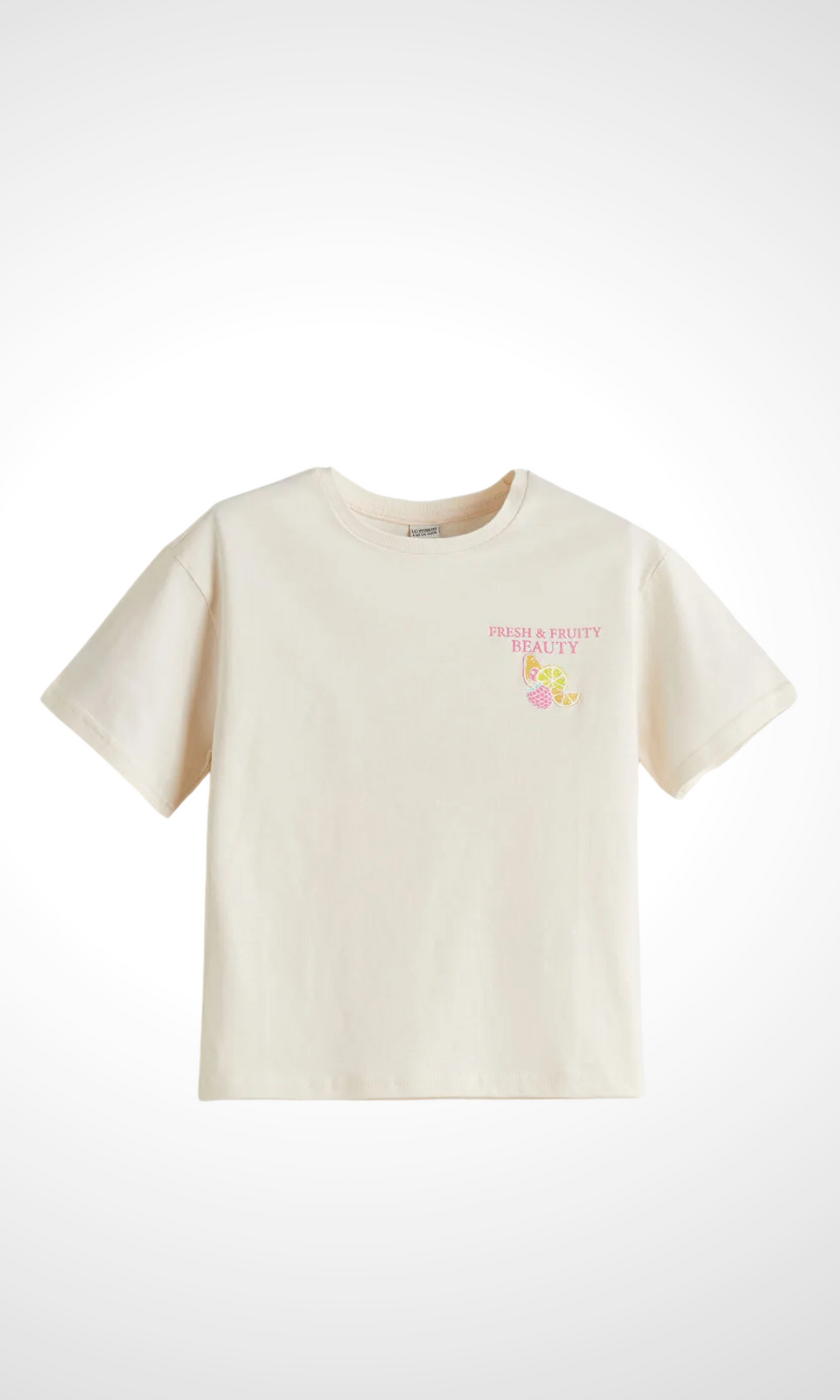 Kids Crew Neck T-Shirt Fruity (Beige)