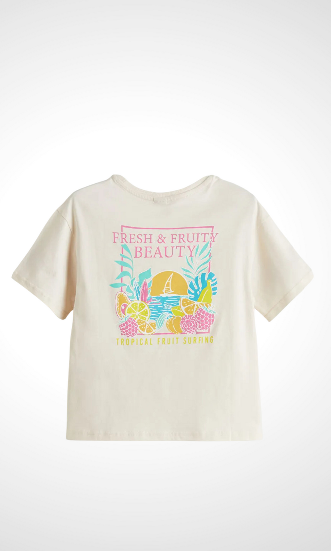 Kids Crew Neck T-Shirt Fruity (Beige)
