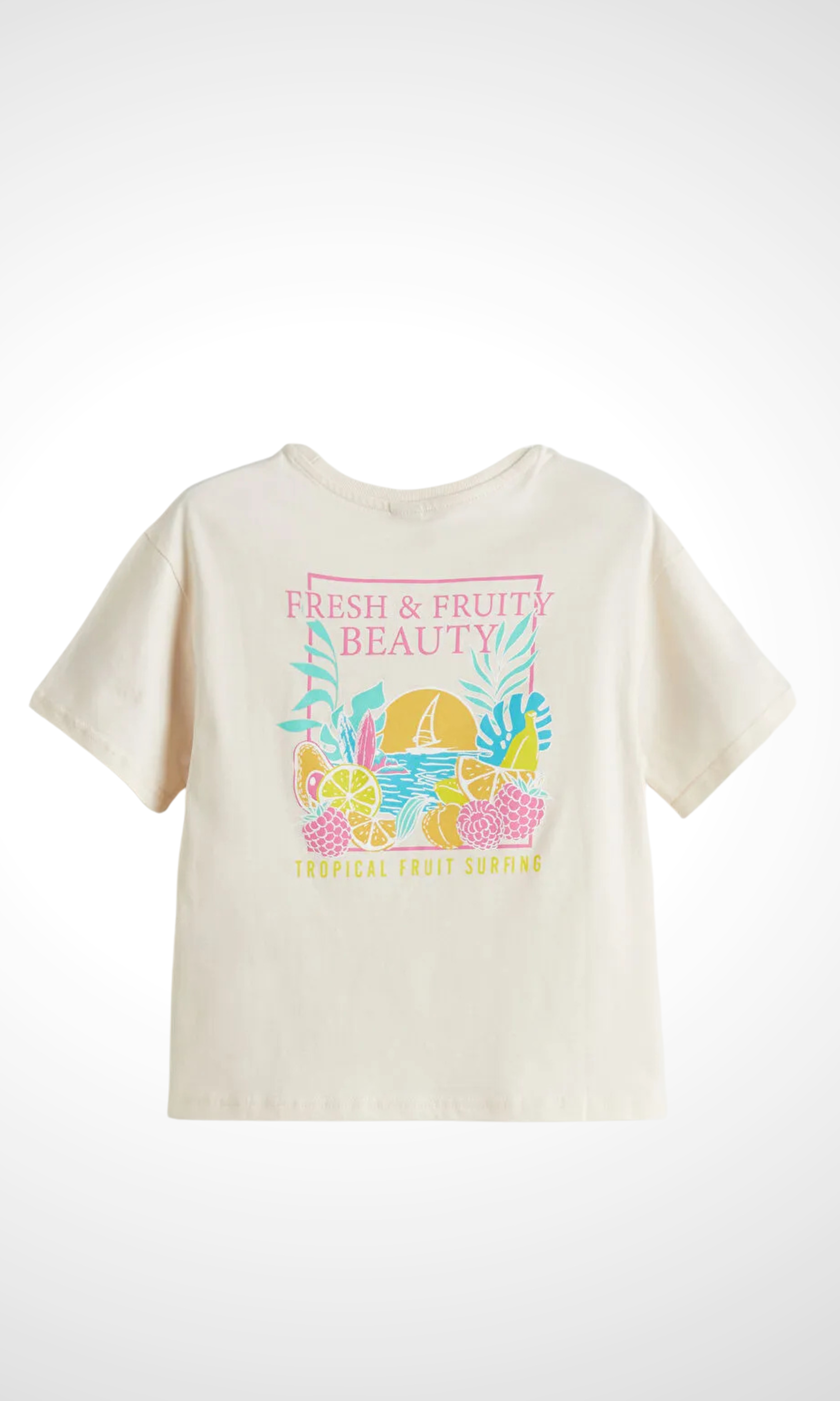 Kids Crew Neck T-Shirt Fruity (Beige)