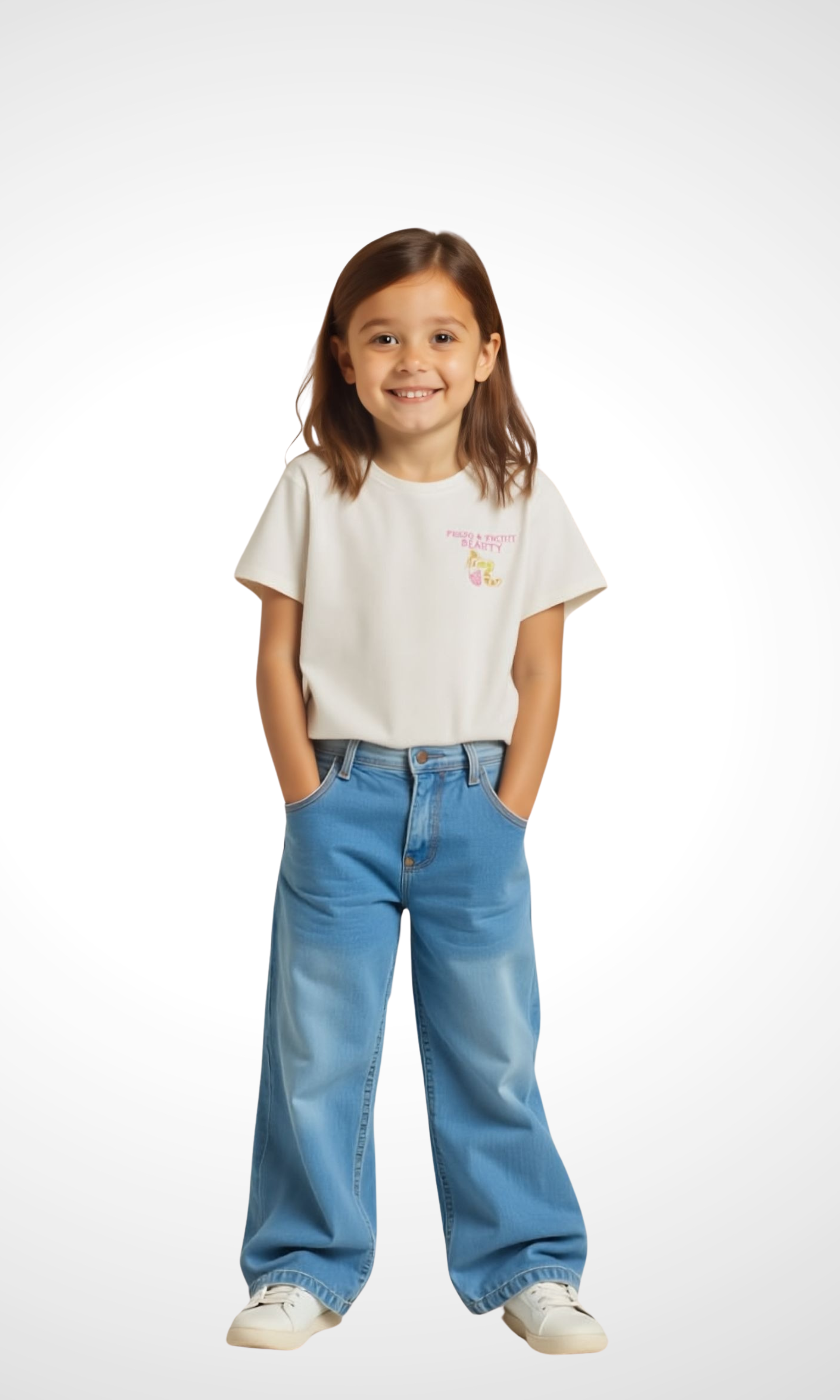 Kids Crew Neck T-Shirt Fruity (Beige)