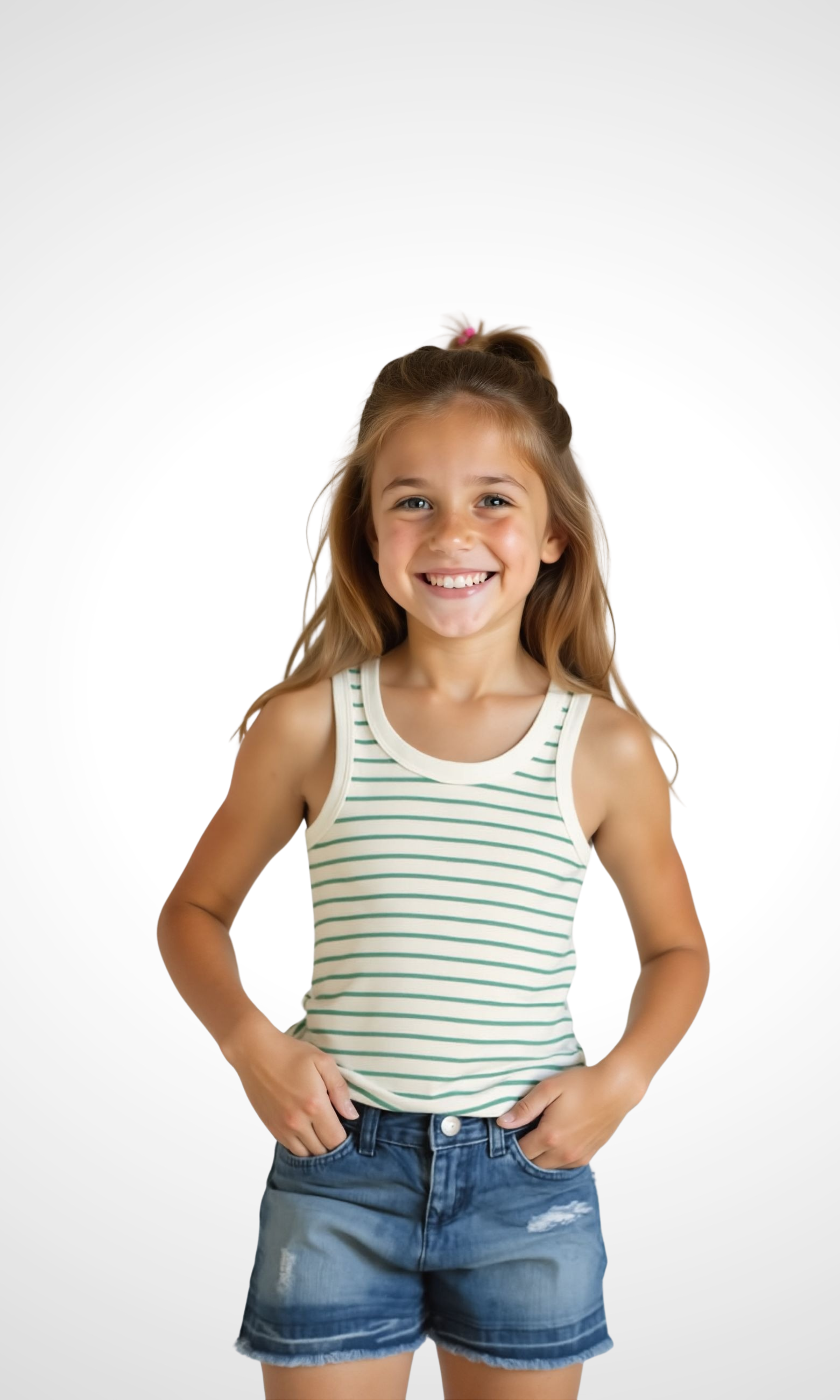 Kids Short Jeans Girls - Two Slide (Dark Blue)