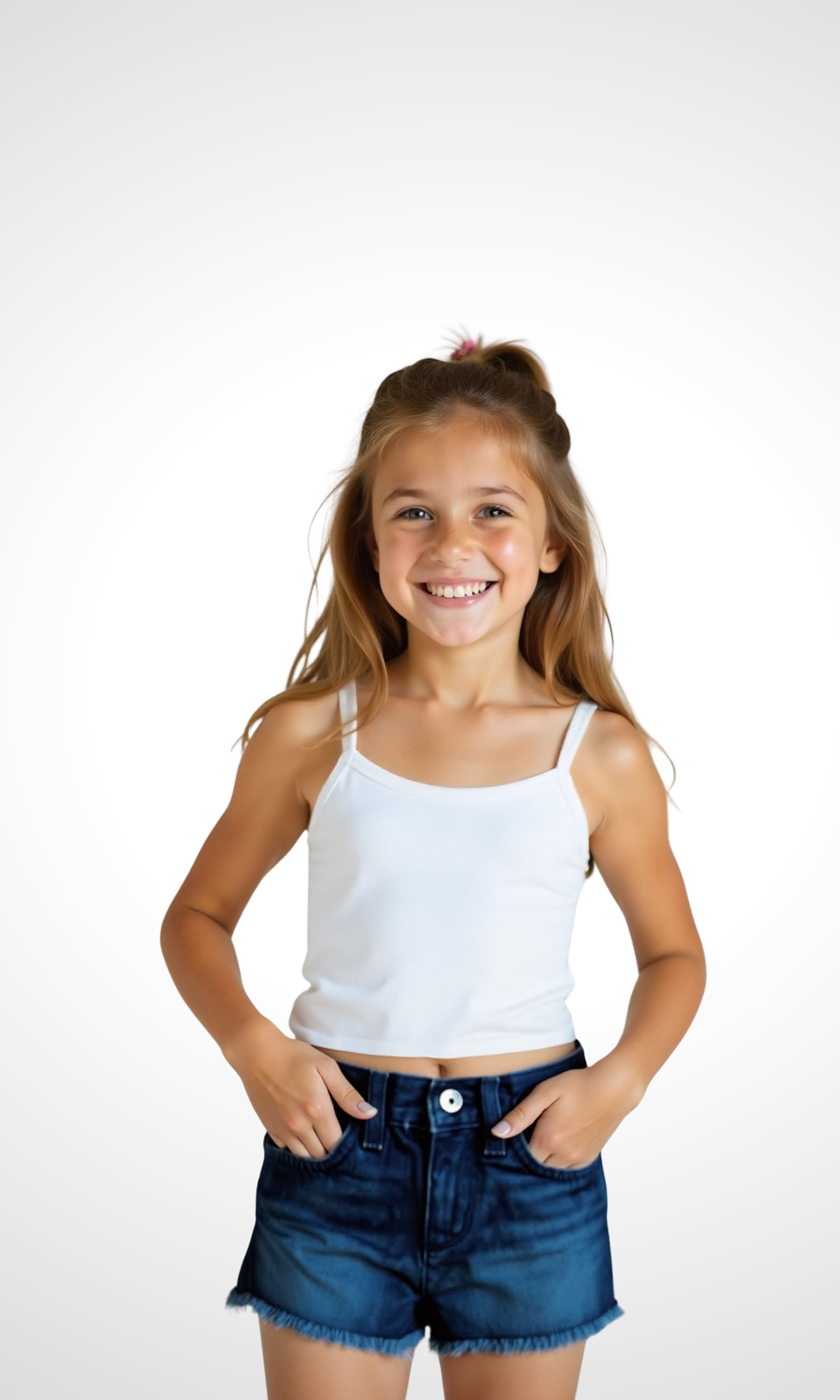 Kids Cuffed Hot Shorts (Dark Blue)