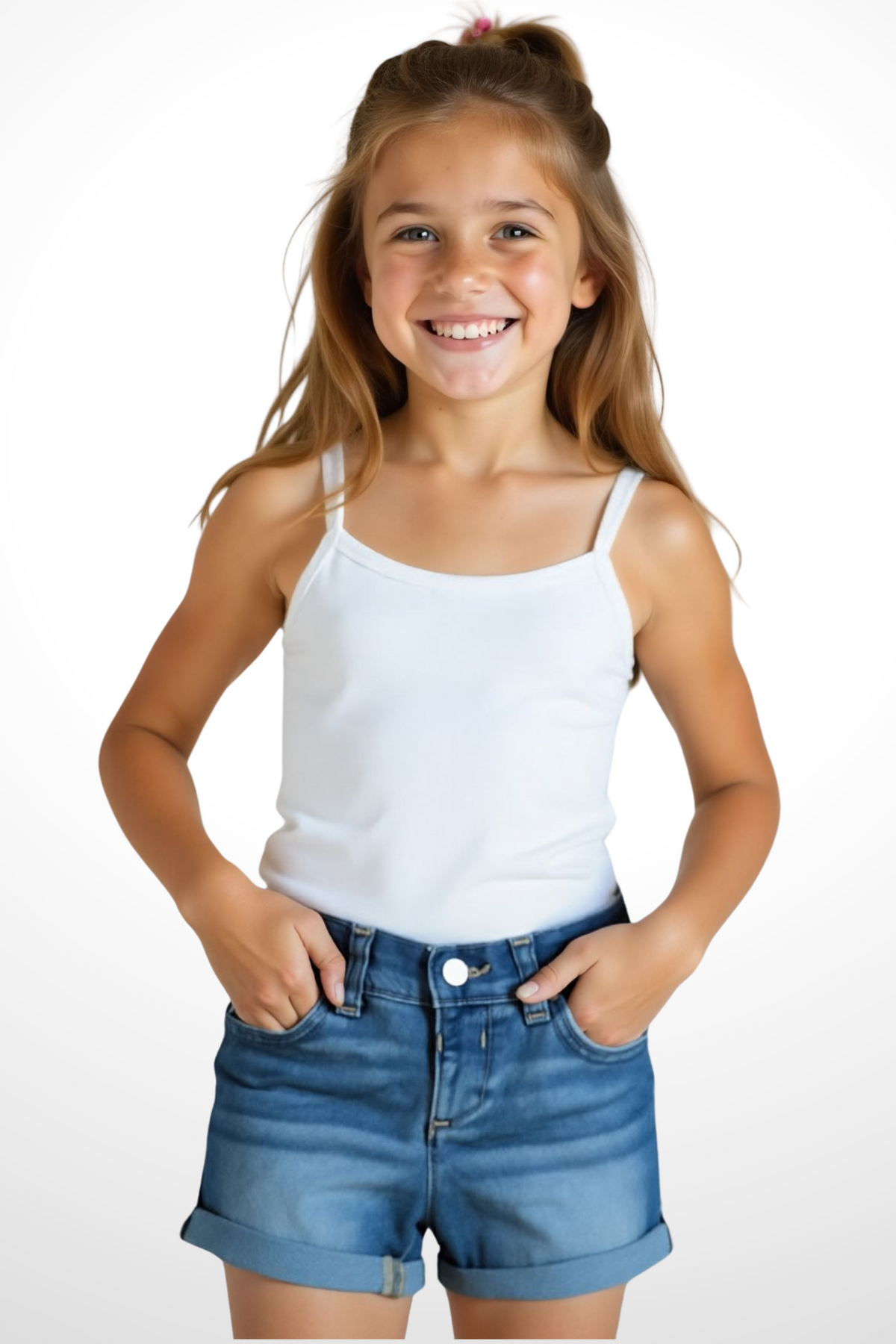 Kids Short Jeans - Elastic Waist (Blue Jeans)