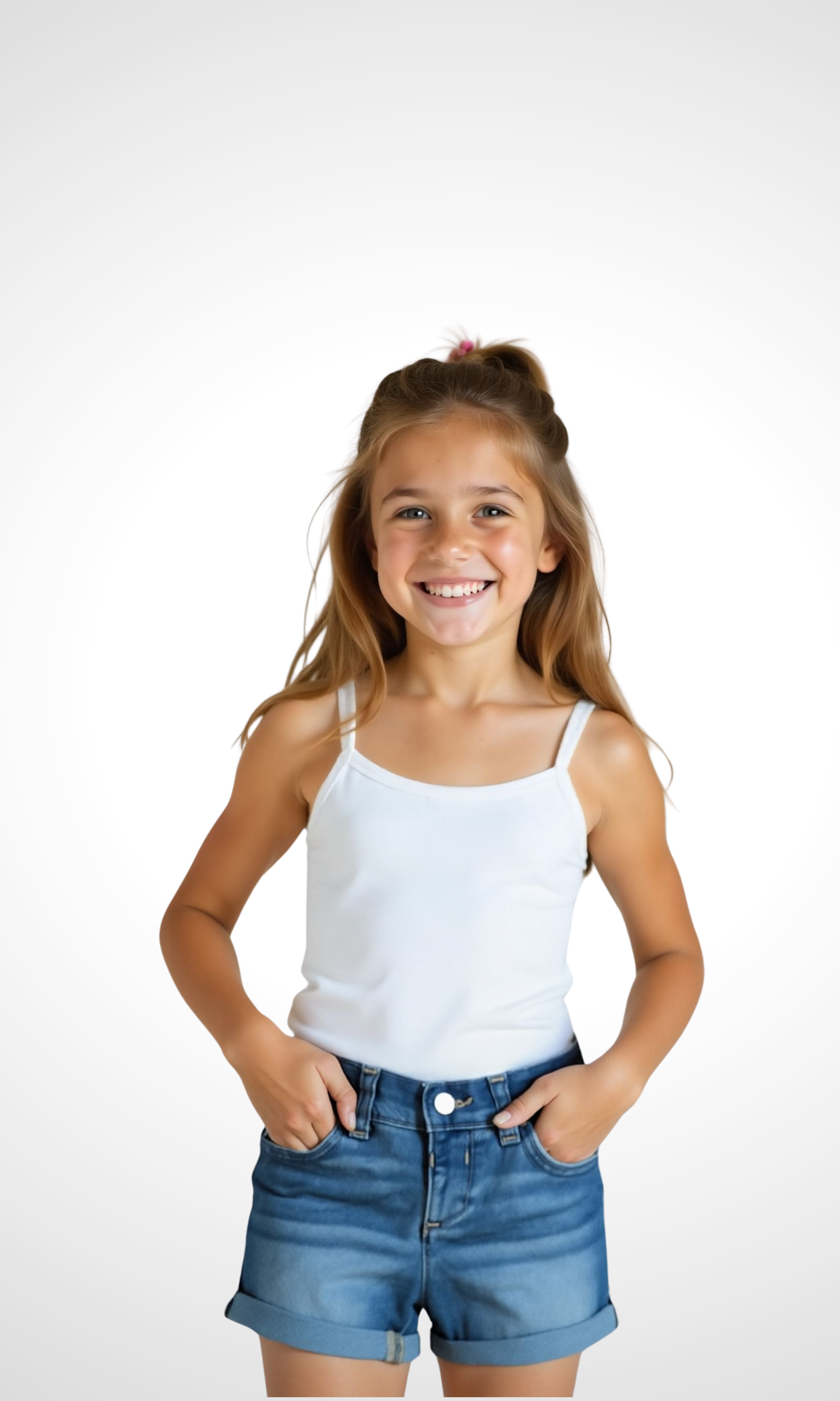 Kids Short Jeans - Elastic Waist (Blue Jeans)
