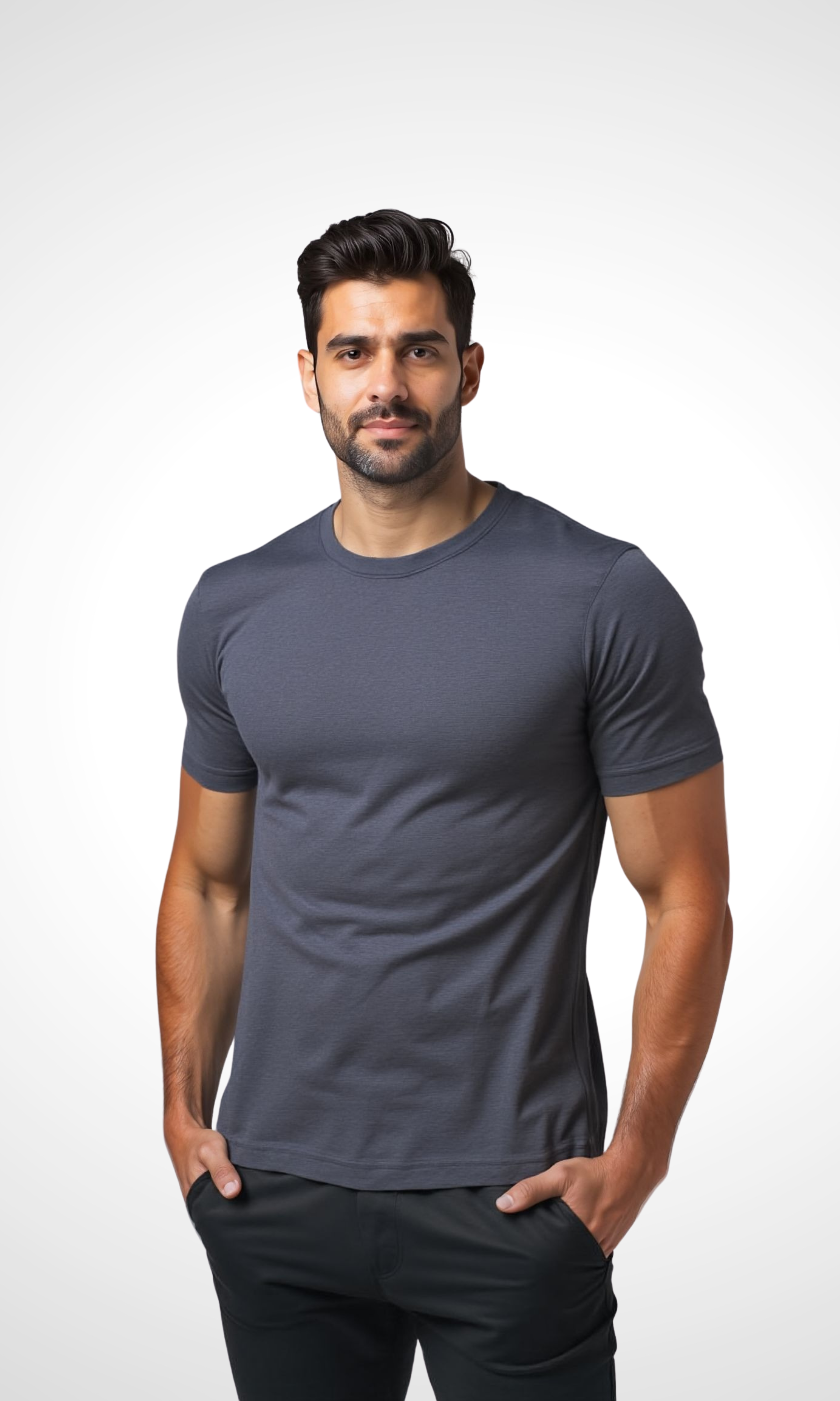 Men Regular Fit Sports T-Shirt (Dark Grey)