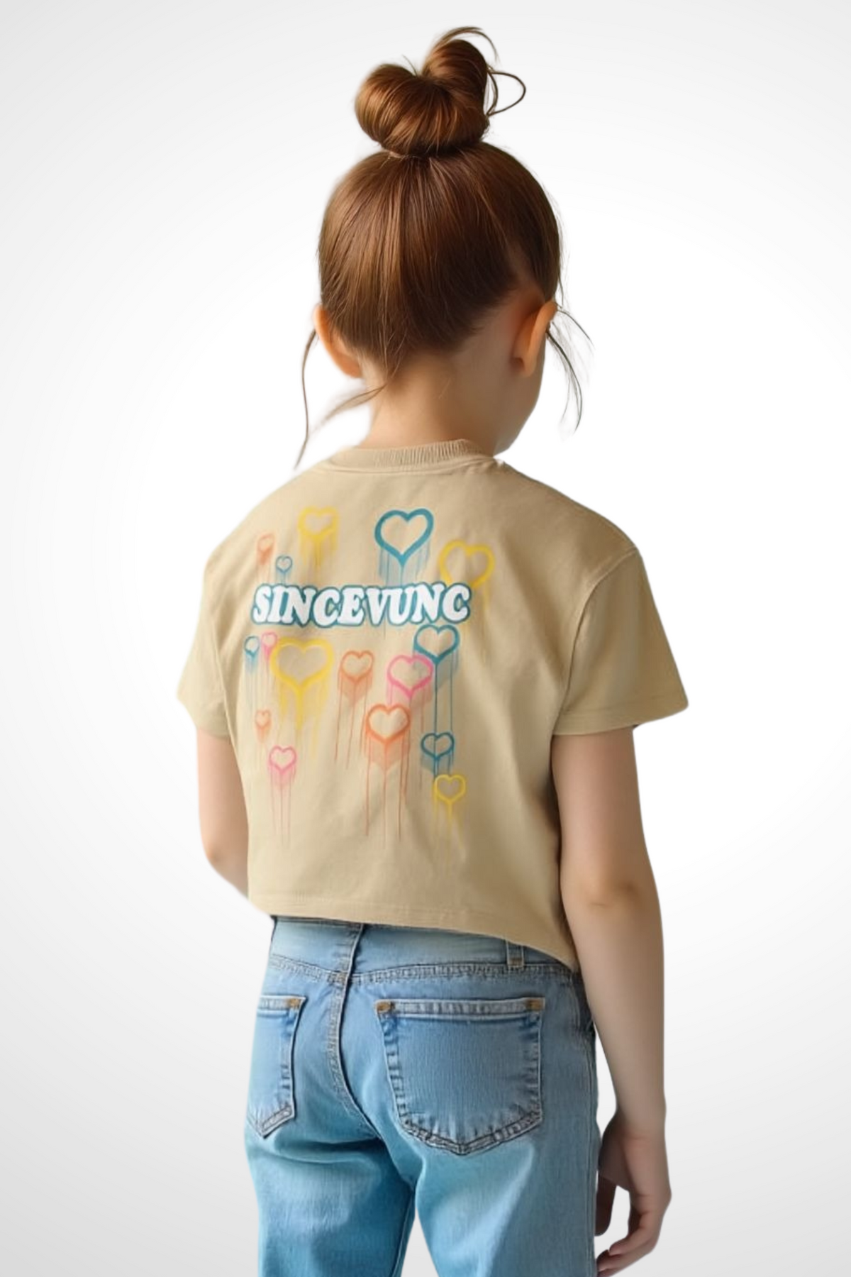 Kids Crew Neck T-Shirt SINCEVUNC (Beige)