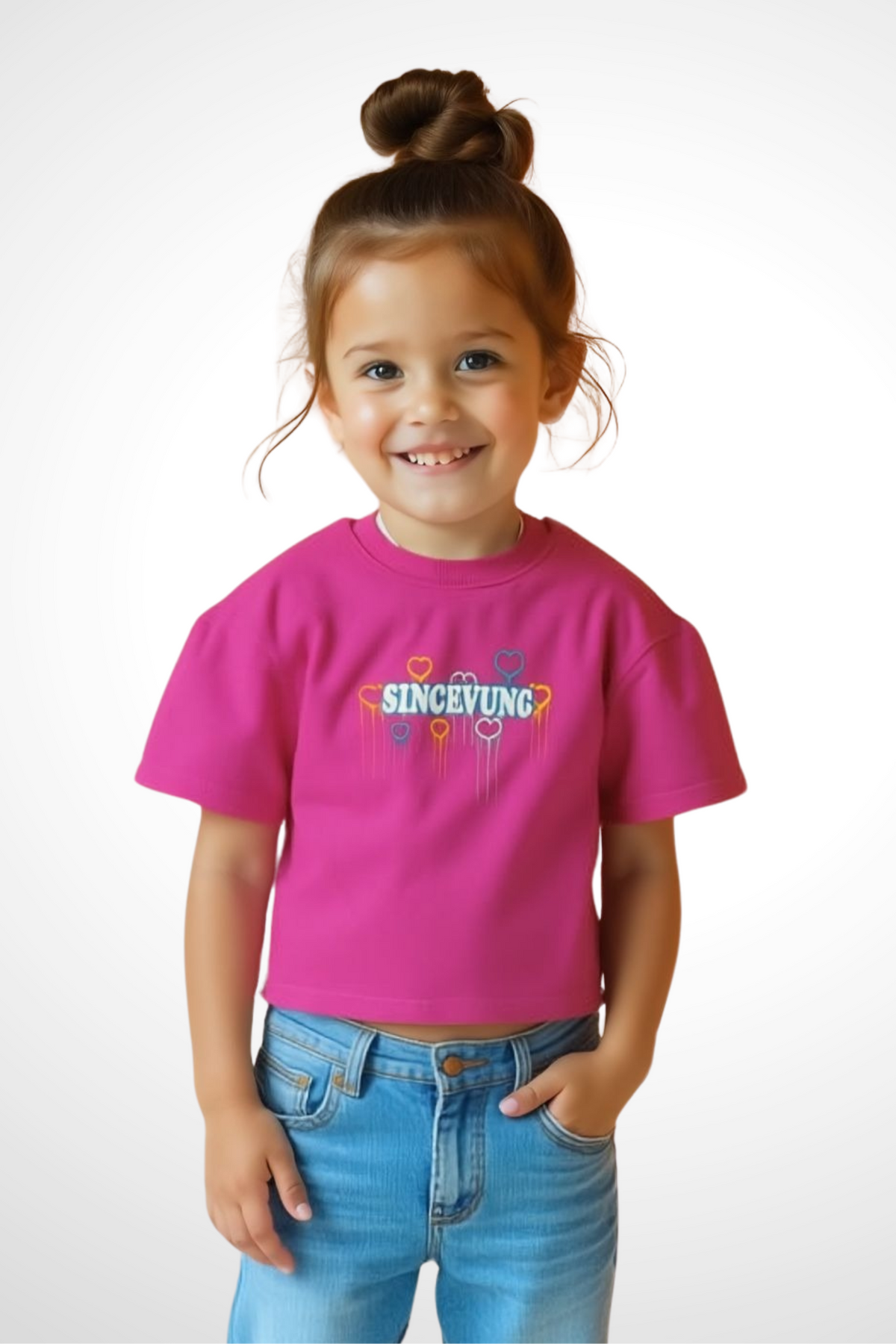 Kids Crew Neck T-Shirt SINCEVUNC (Pink)