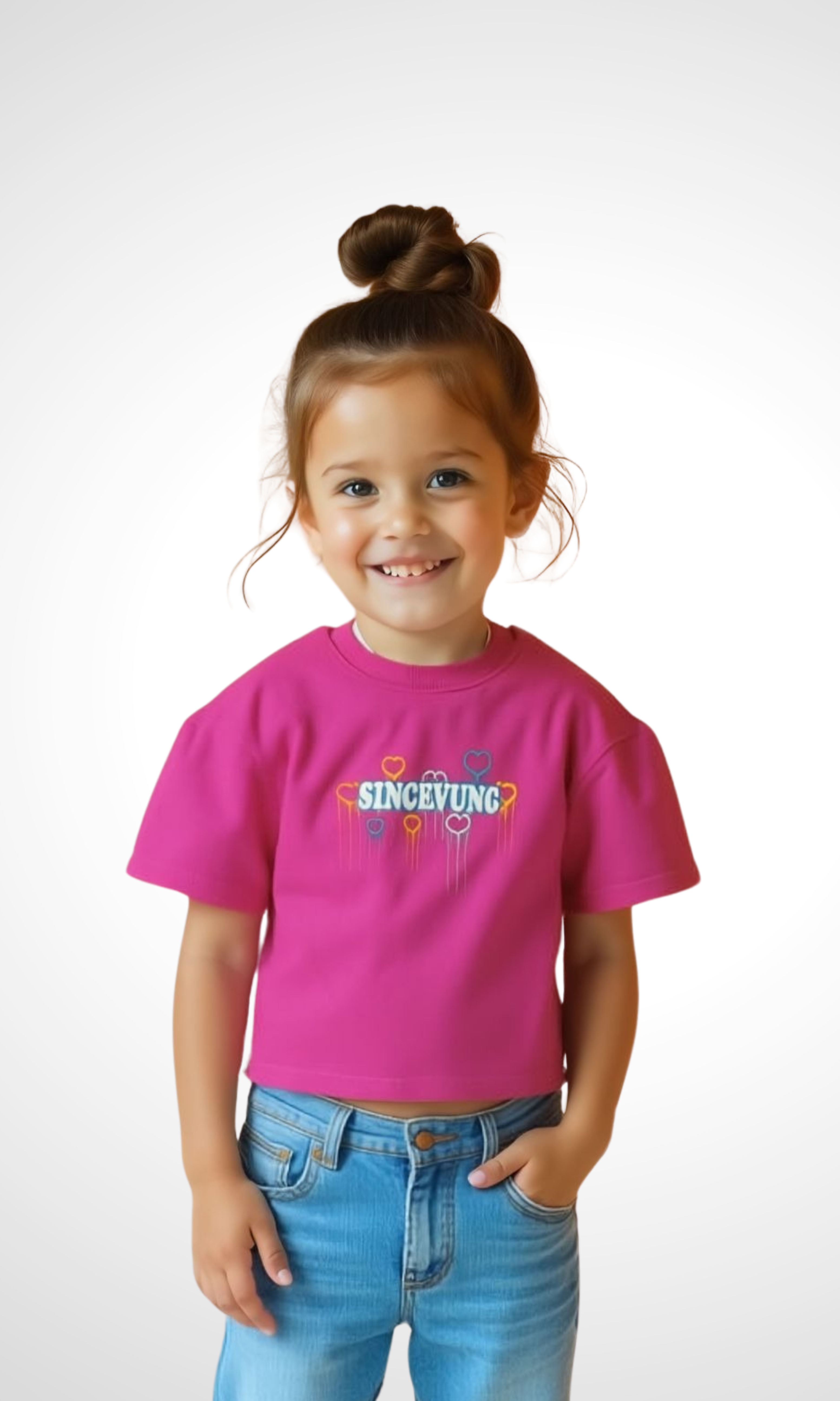 Kids Crew Neck T-Shirt SINCEVUNC (Pink)