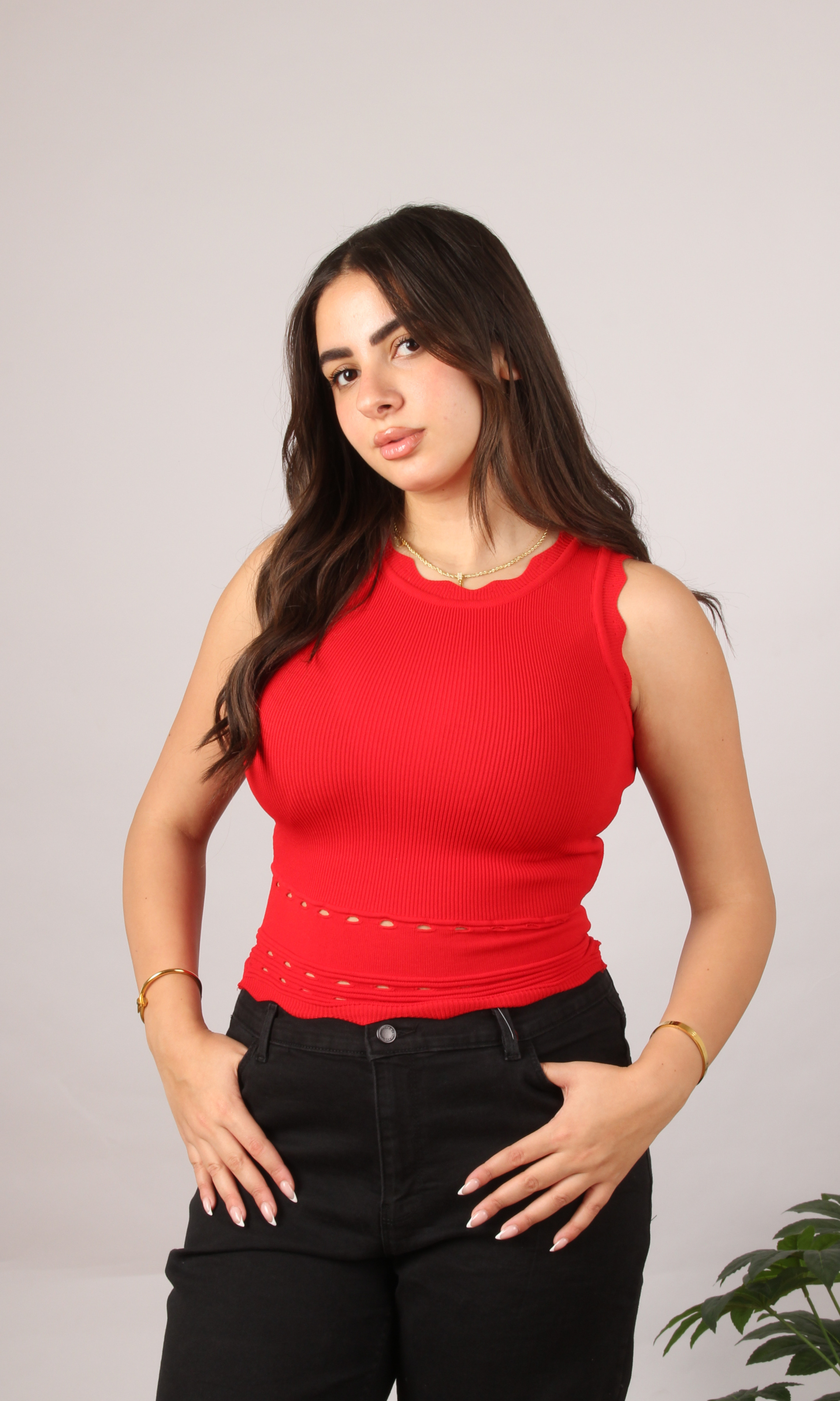 Women Halter Neck Top (Red)