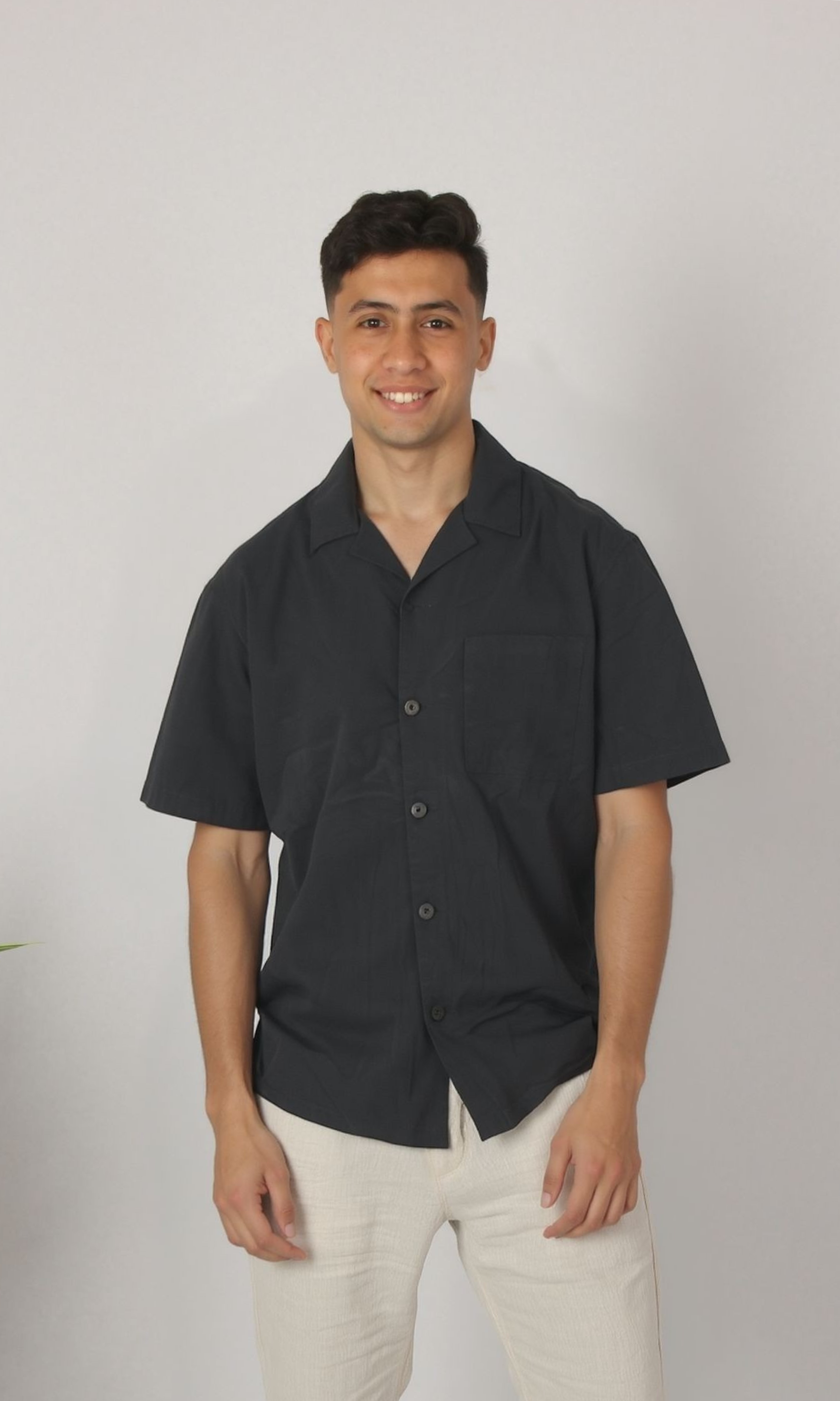 Men Relax Fit Resort Neck Cotton (Dark Blue)