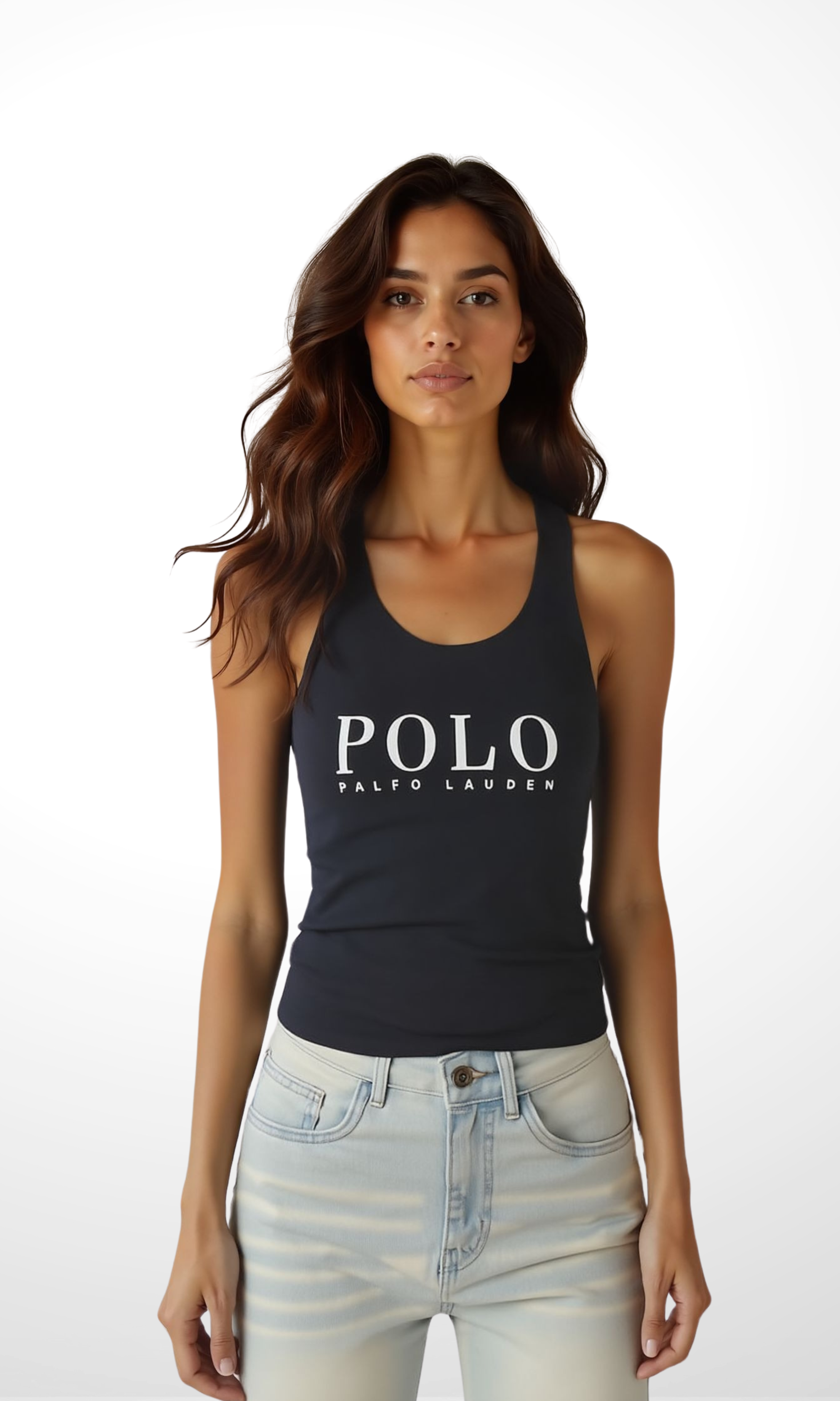 Women Scoop Neckline Tank Tops (Dark Blue)